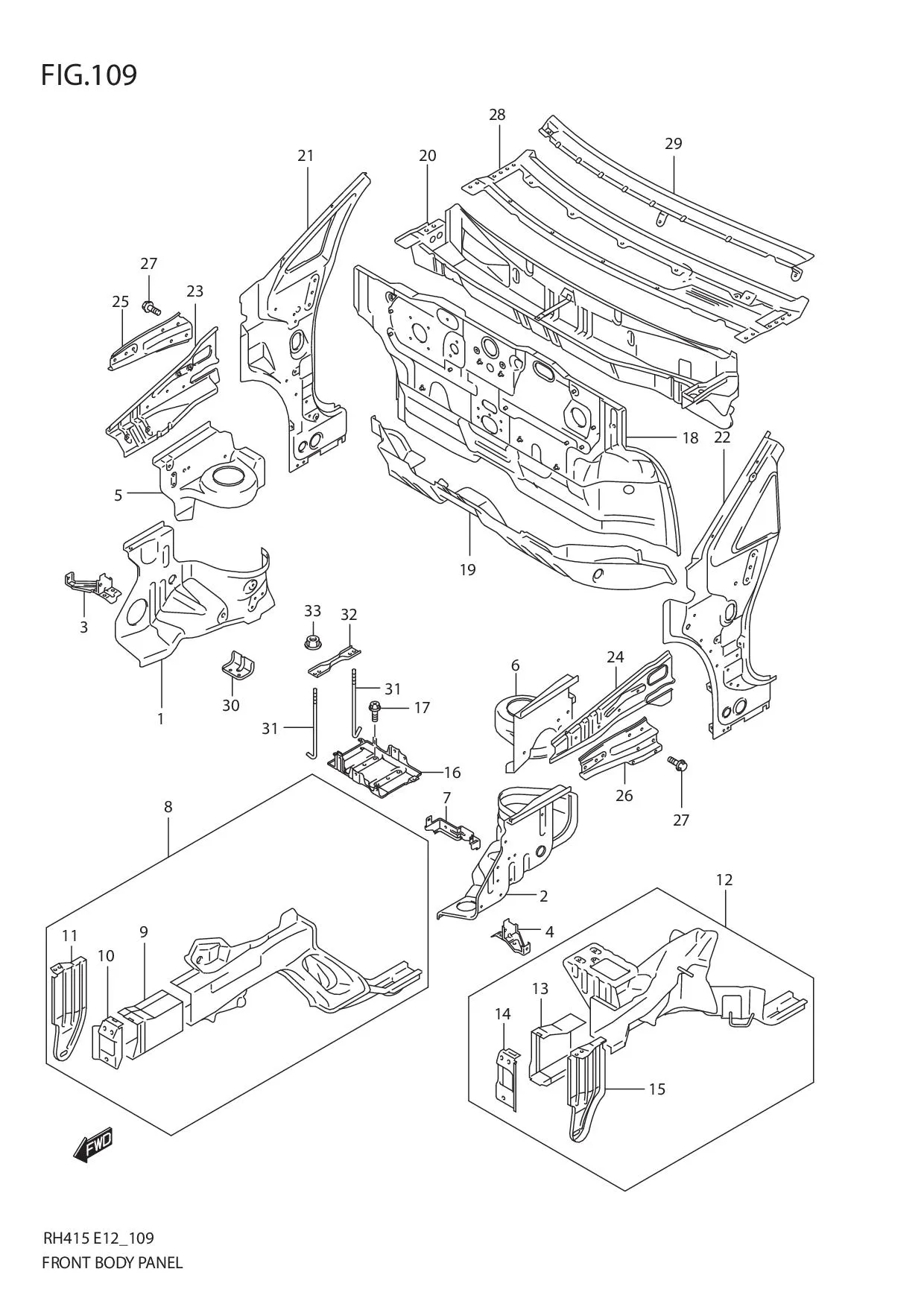 FIG.109 FRONT BODY PANEL