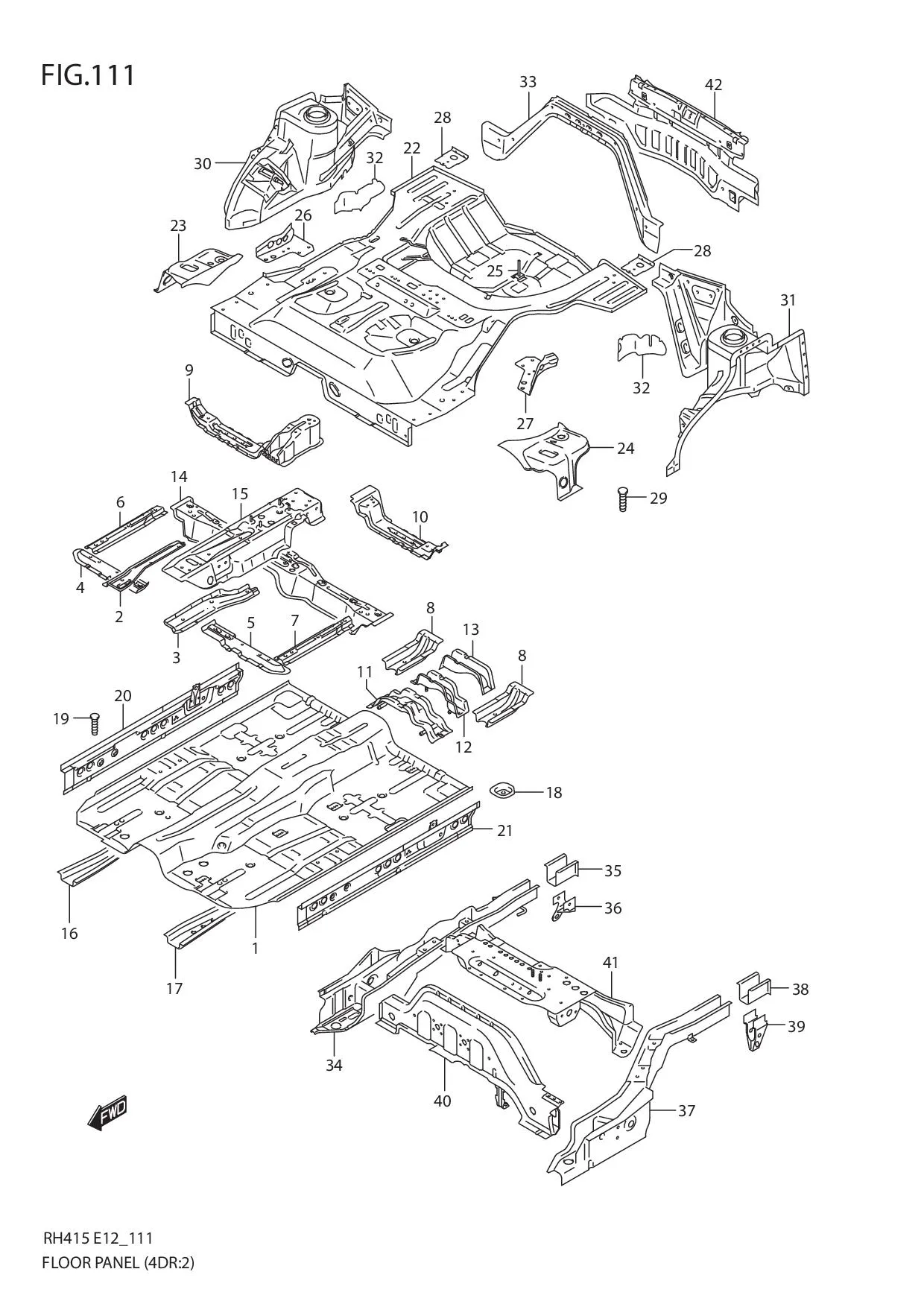 FIG.111 FLOOR PANEL (TYPE 2:4DR)