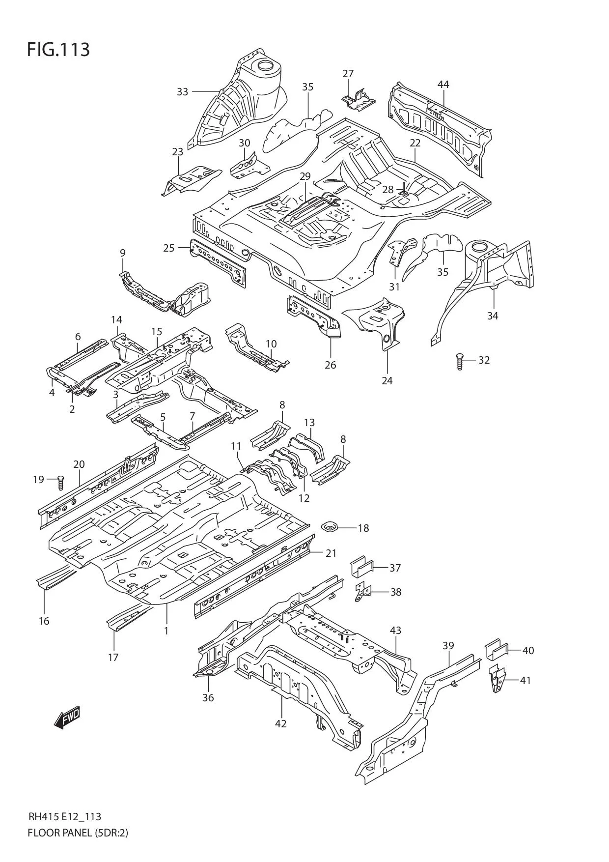 FIG.113 FLOOR PANEL (TYPE 2:5DR)