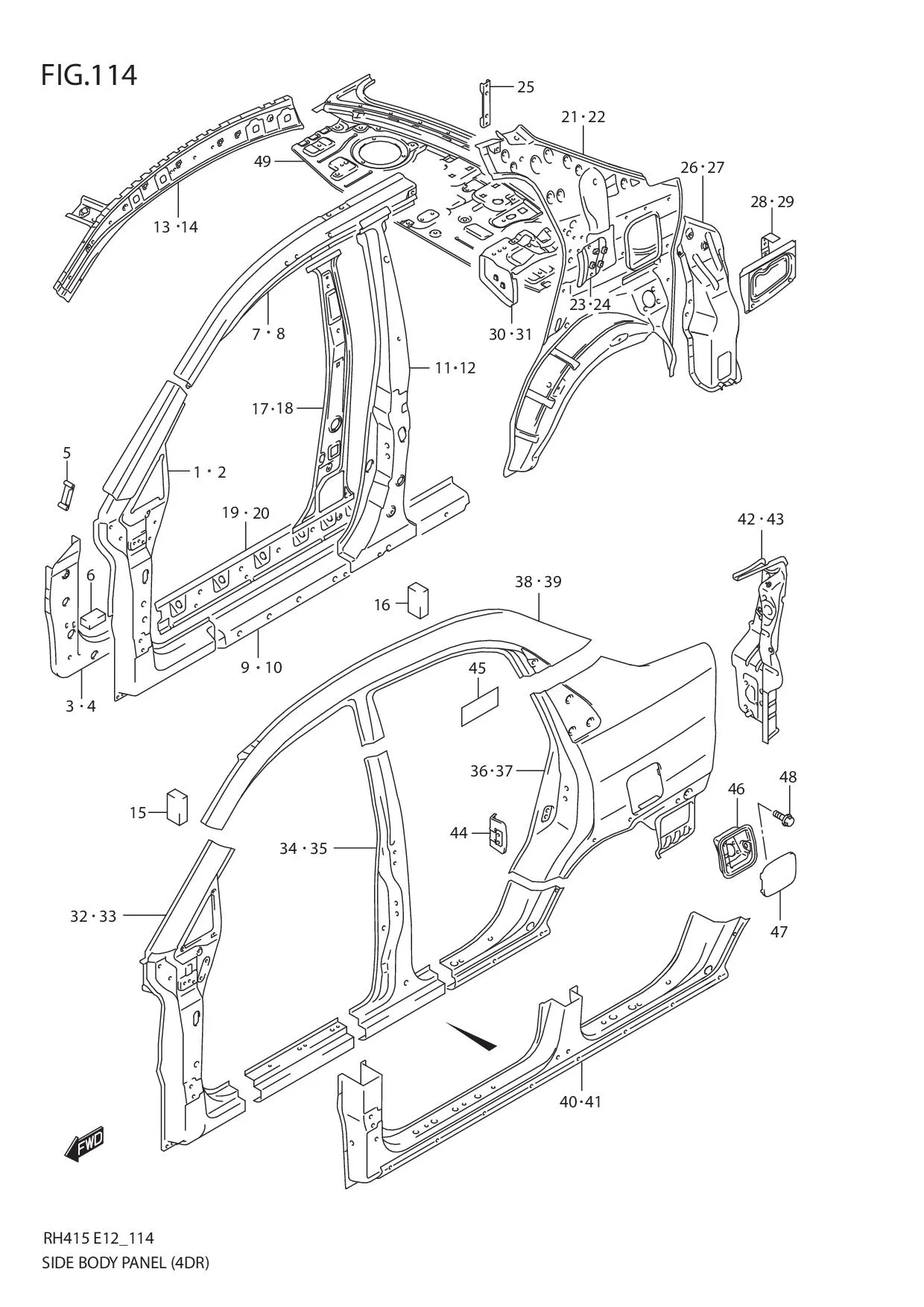 FIG.114 SIDE BODY PANEL (4DR)