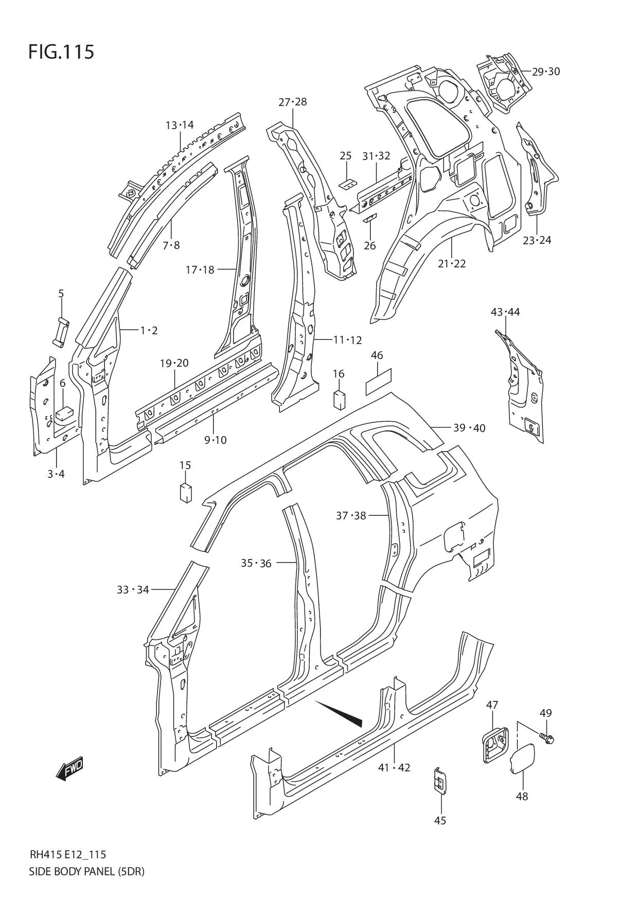 FIG.115 SIDE BODY PANEL (5DR)