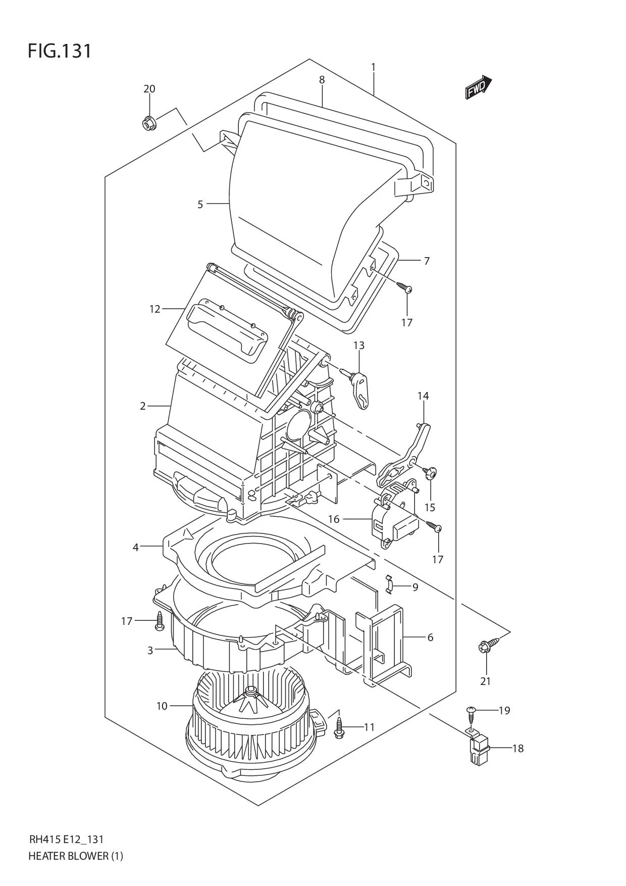 FIG.131 HEATER BLOWER (TYPE 1)