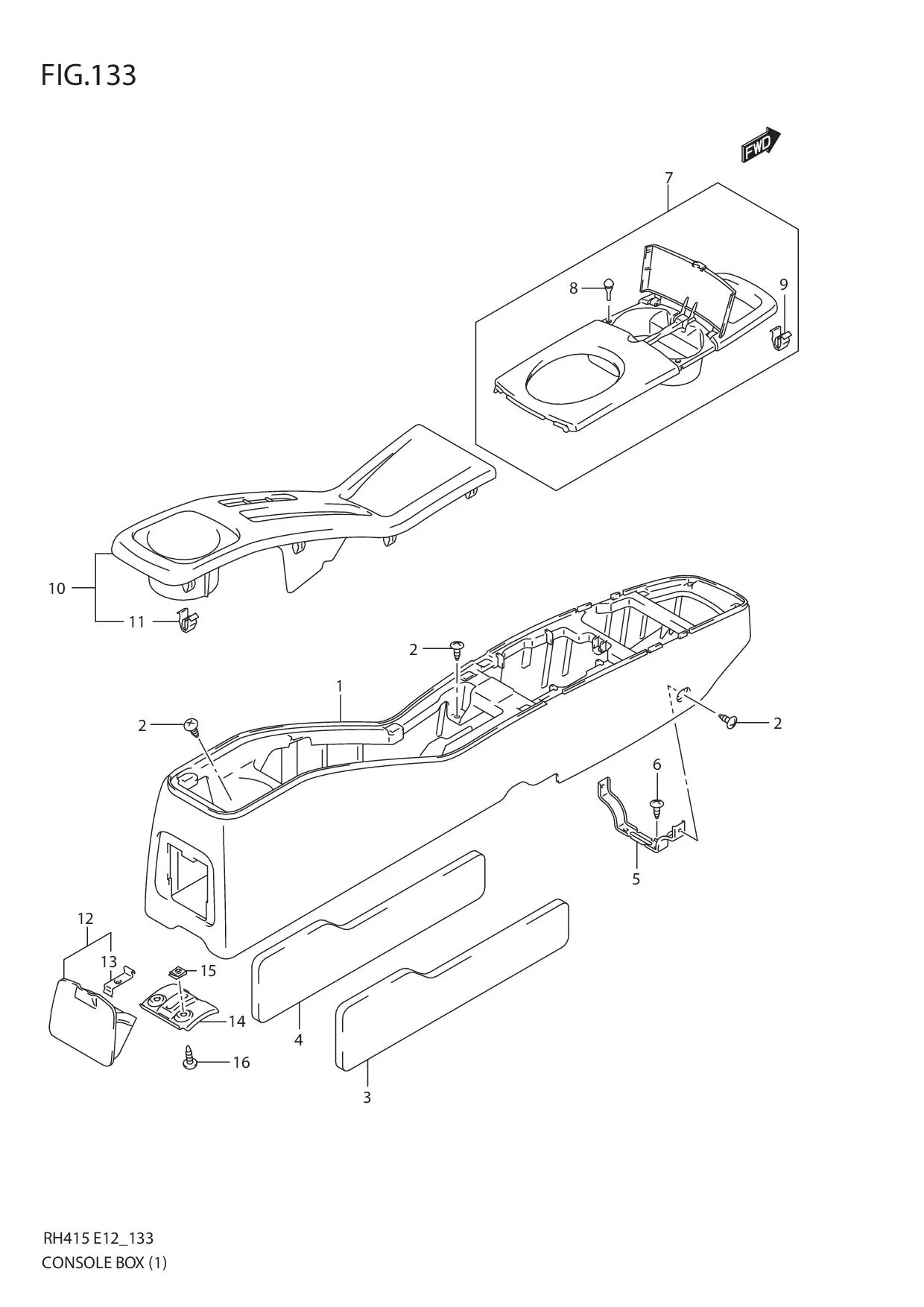 FIG.133 CONSOLE BOX (TYPE 1)