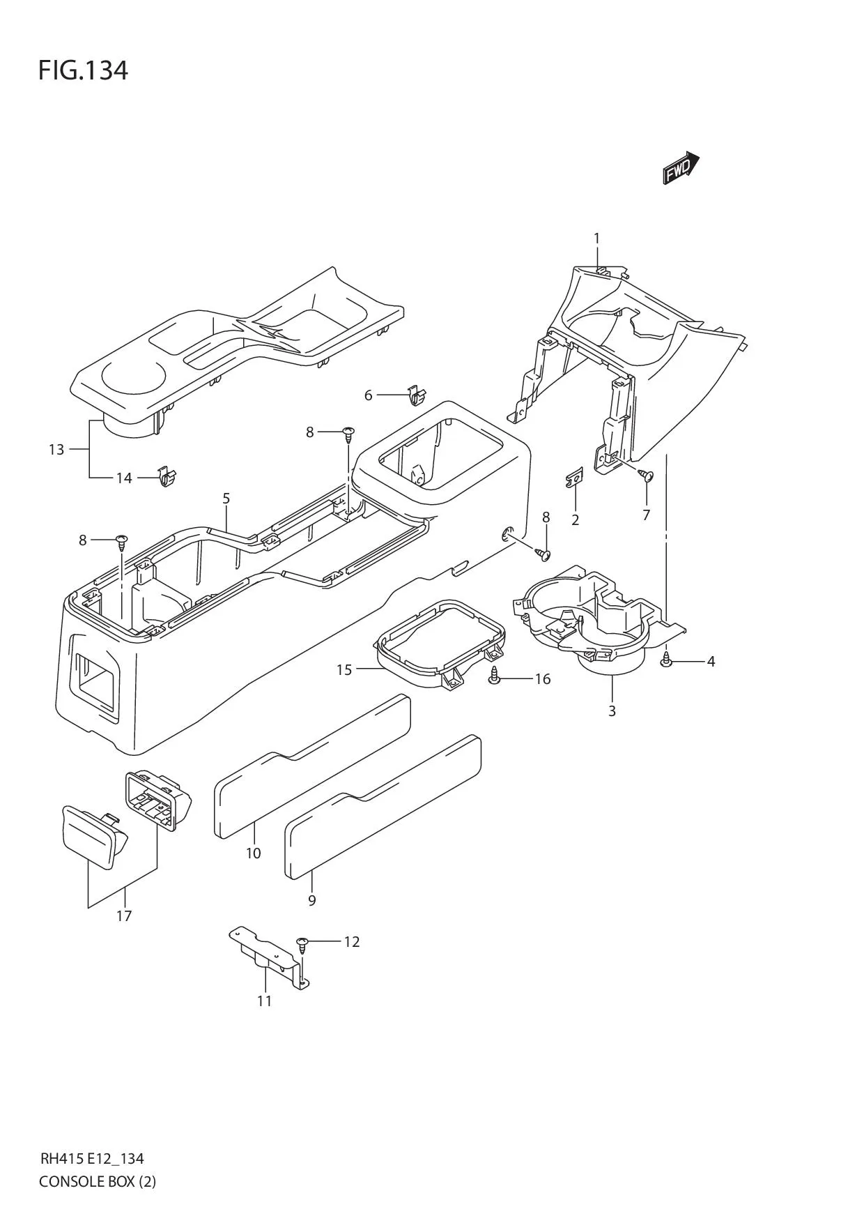 FIG.134 CONSOLE BOX (TYPE 2)