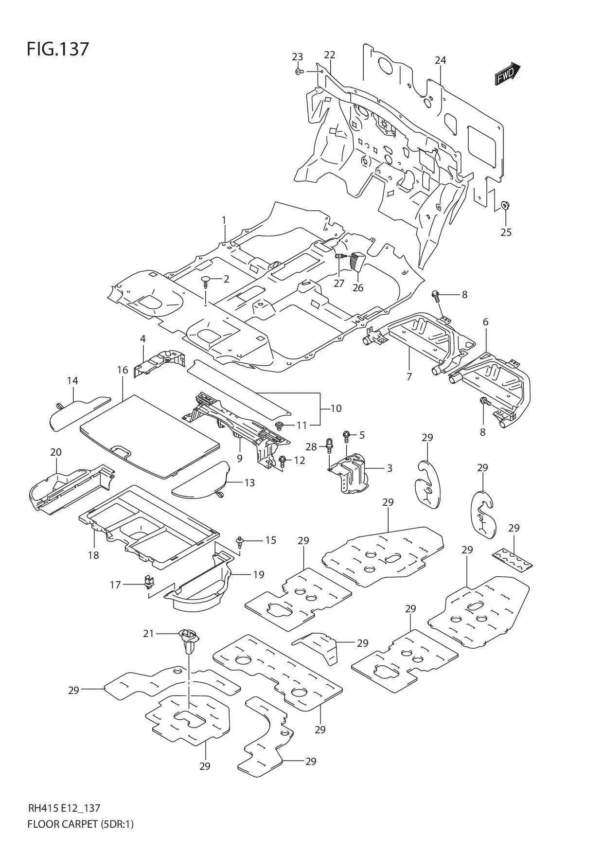 FIG.137 FLOOR CARPET (TYPE 1:5DR)