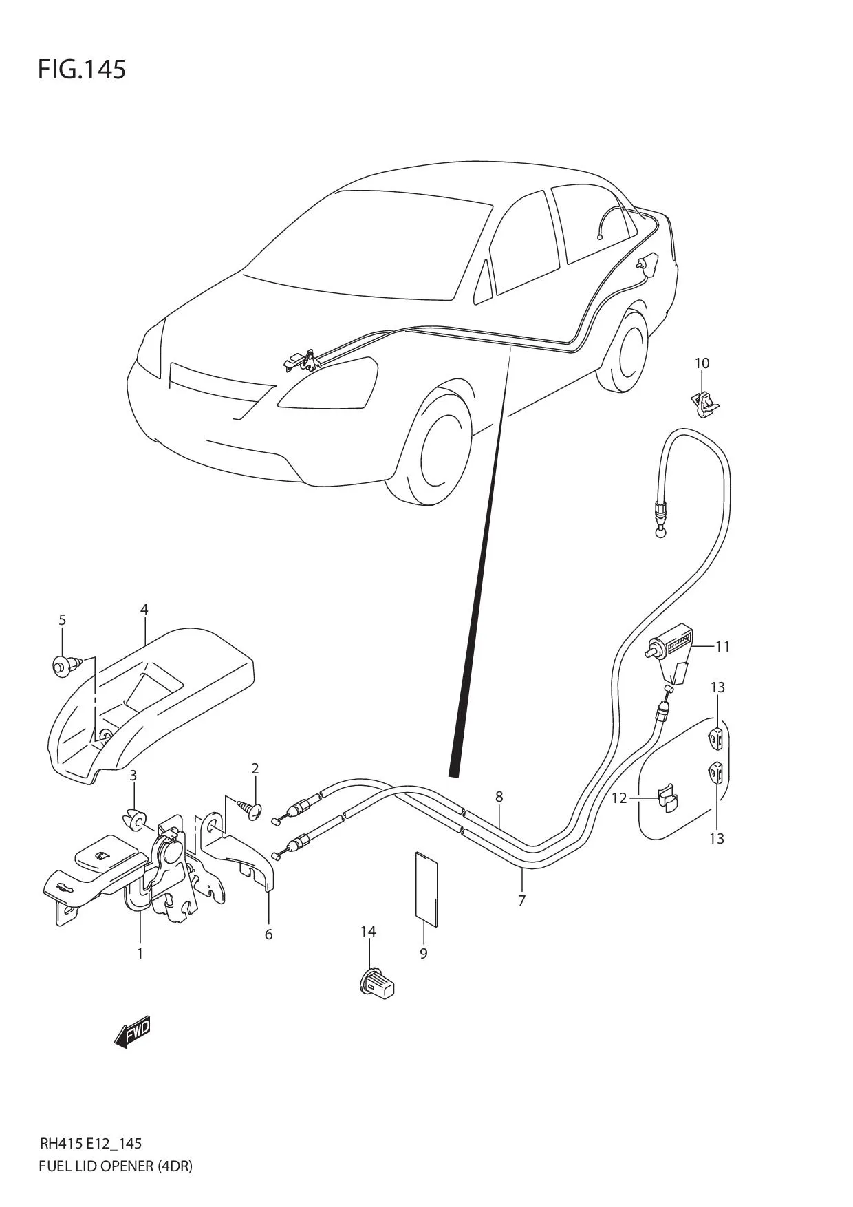 FIG.145 FUEL LID OPENER (4DR)