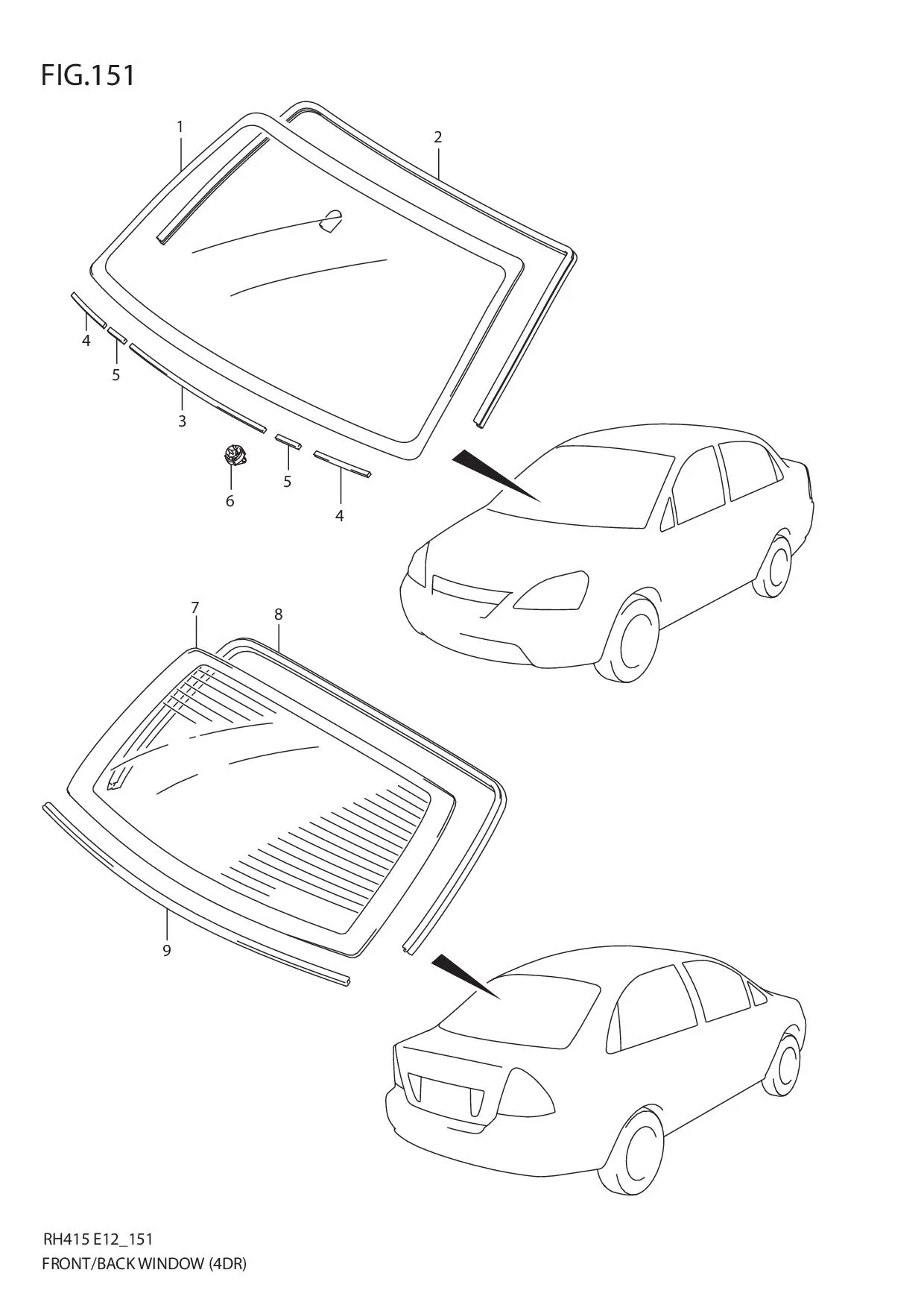 FIG.151 FRONT/BACK WINDOW (4DR)