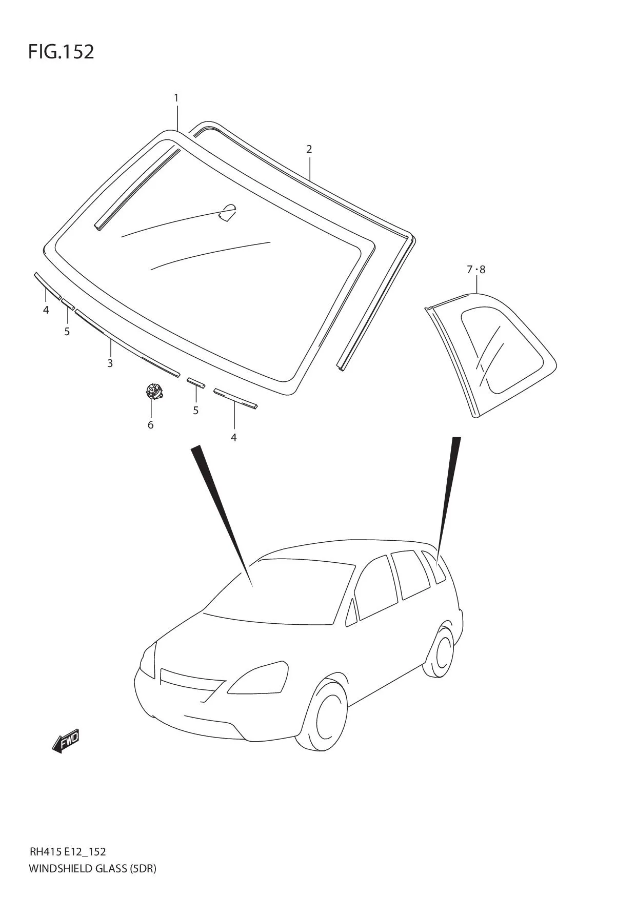 FIG.152 WINDSHIELD GLASS (5DR)