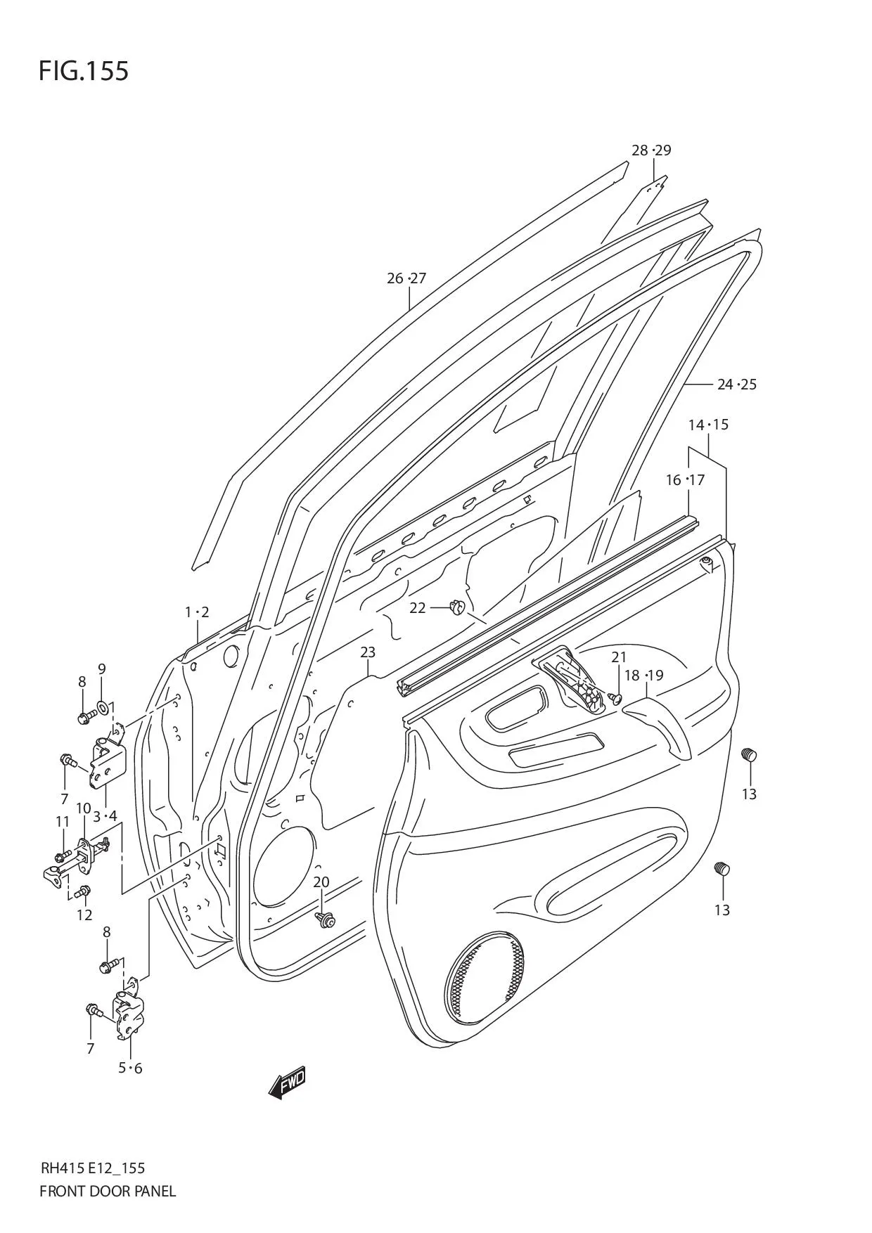 FIG.155 FRONT DOOR PANEL