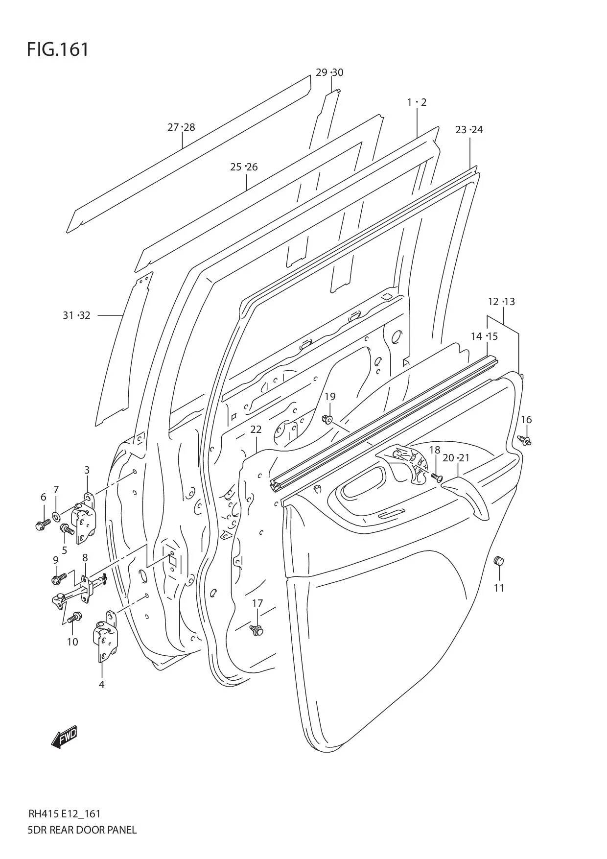 FIG.161 5DR REAR DOOR PANEL