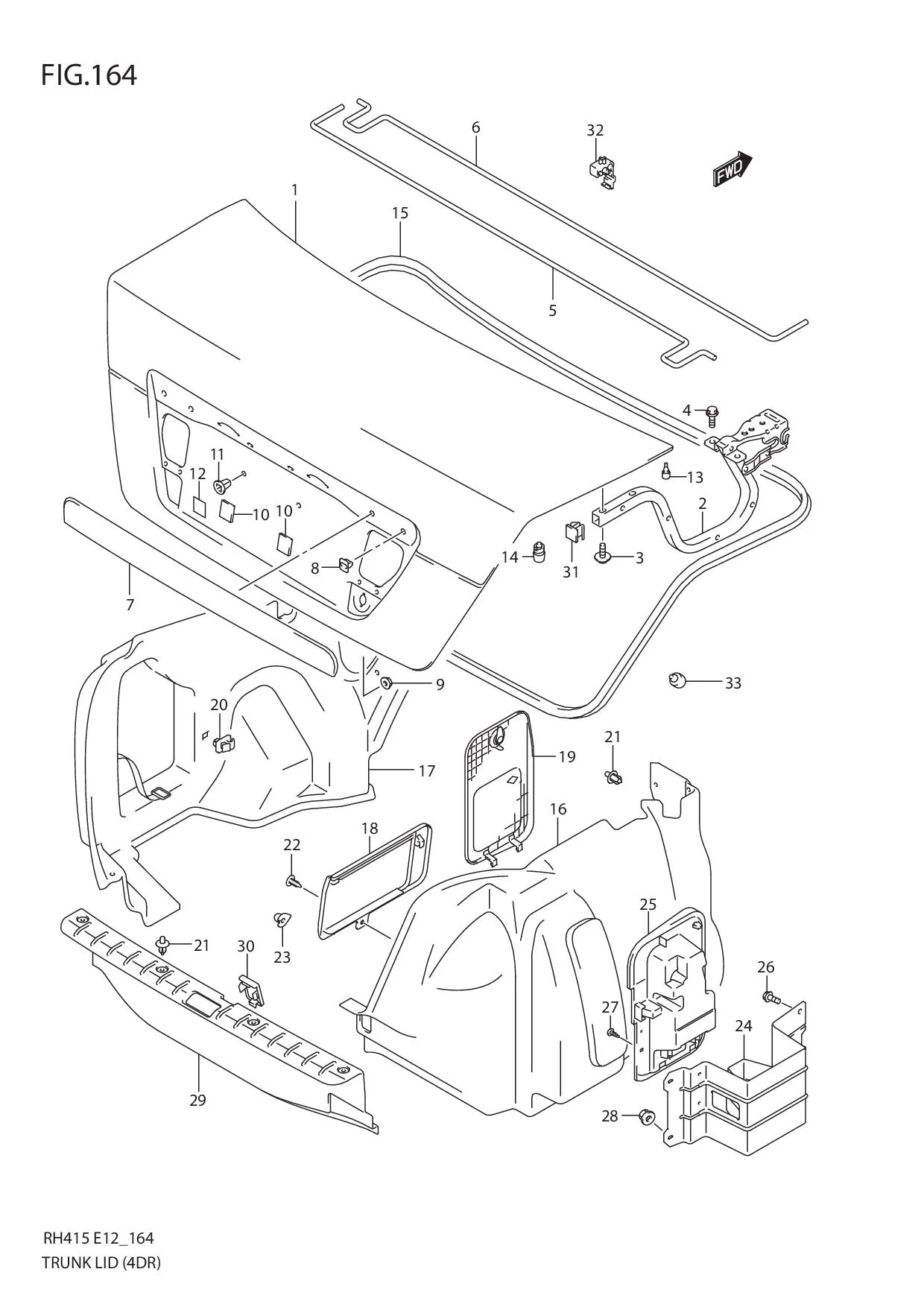 FIG.164 TRUNK LID (4DR)