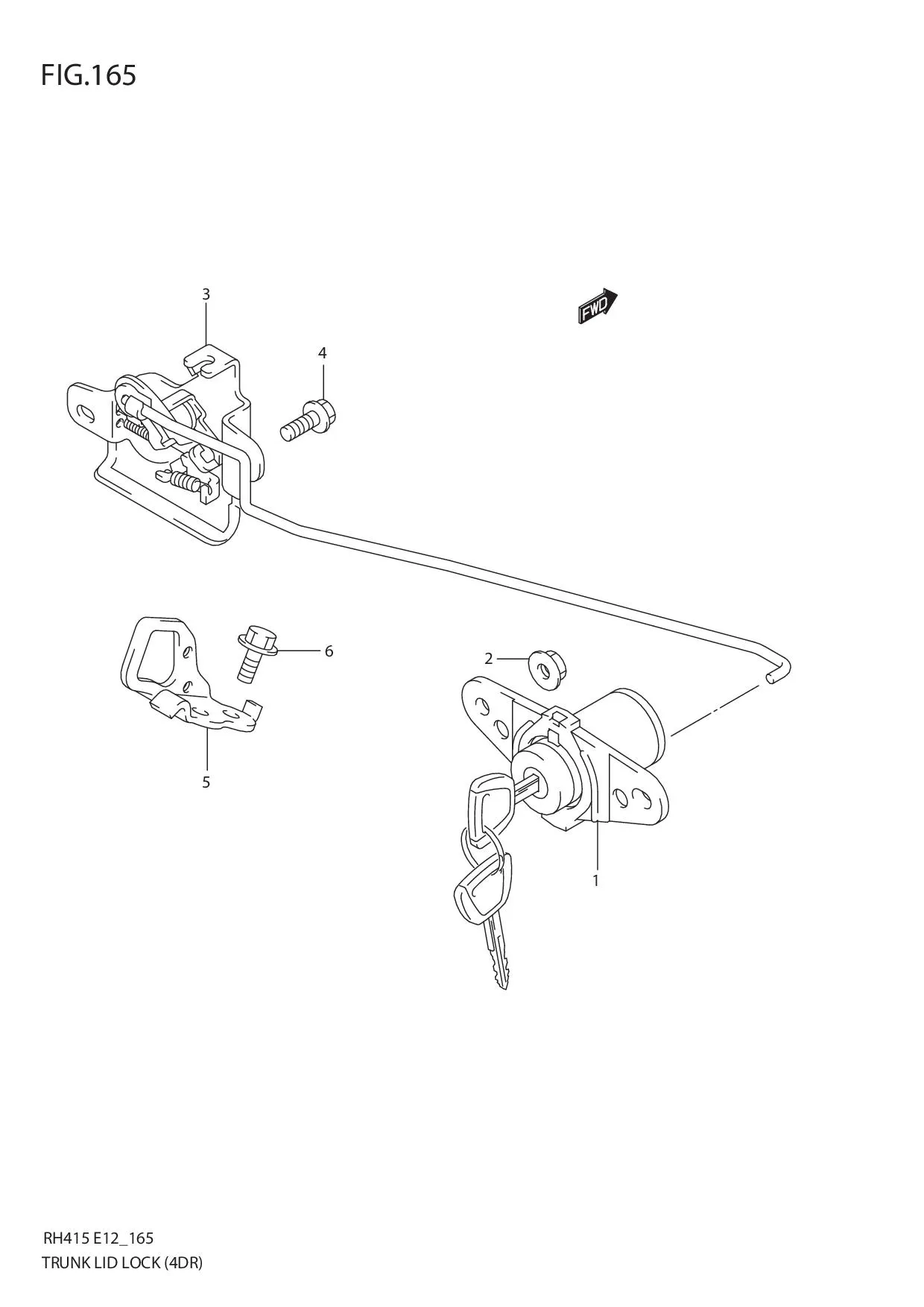 FIG.165 TRUNK LID LOCK (4DR)