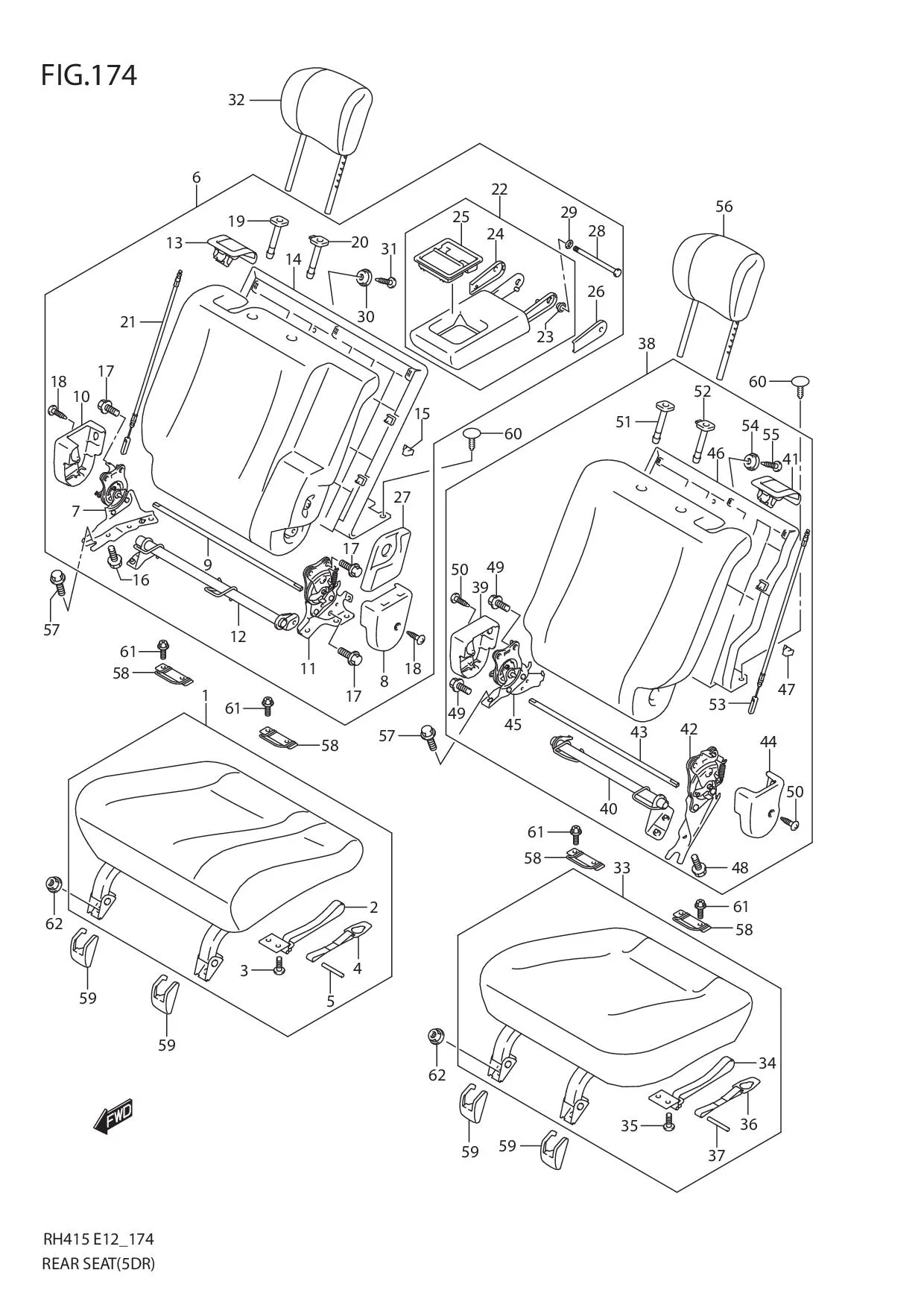 FIG.174 REAR SEAT (5DR)
