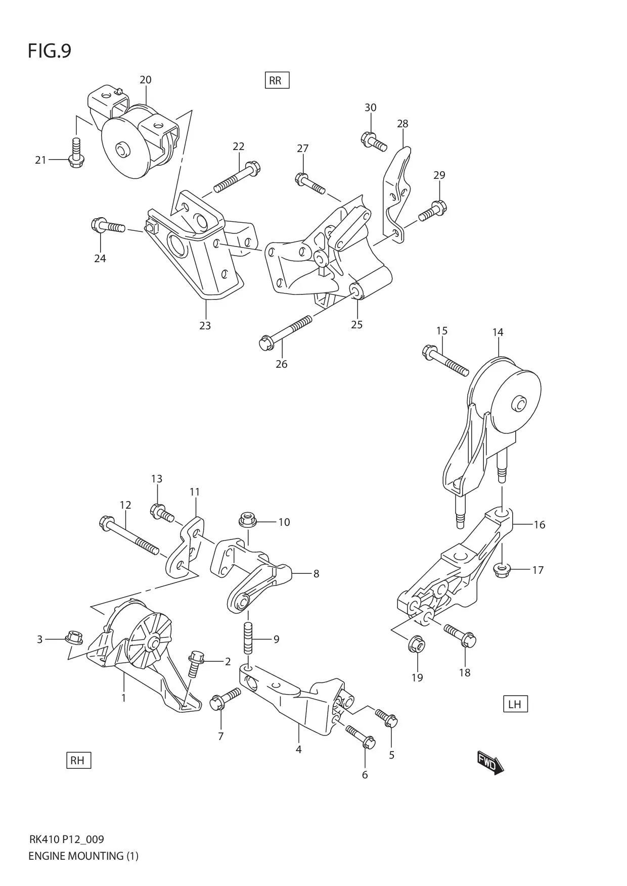 FIG.9 ENGINE MOUNTING (1)