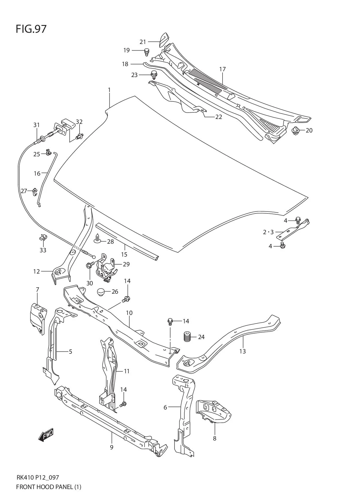 FIG.97 FRONT HOOD PANEL (1)