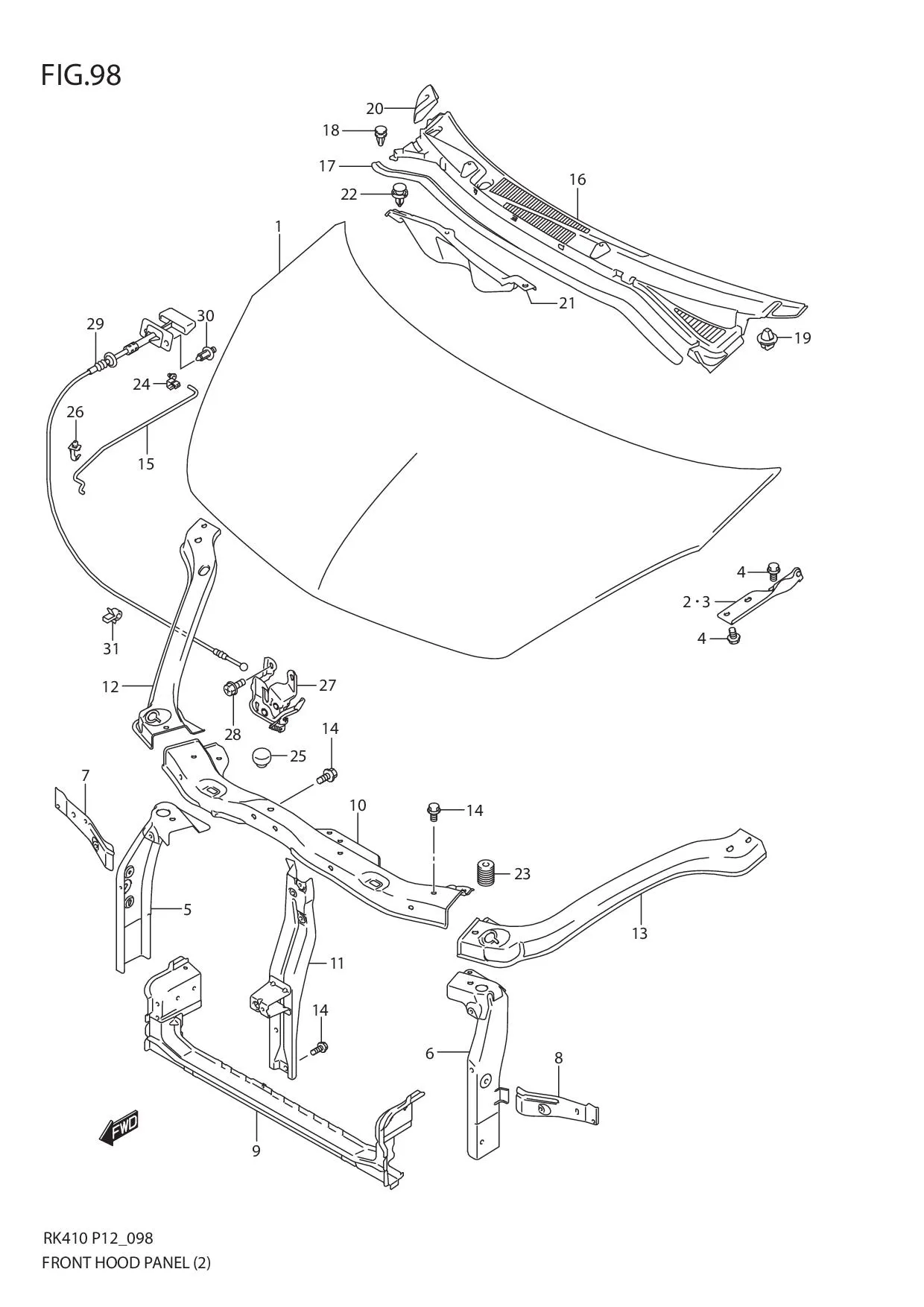 FIG.98 FRONT HOOD PANEL (2)