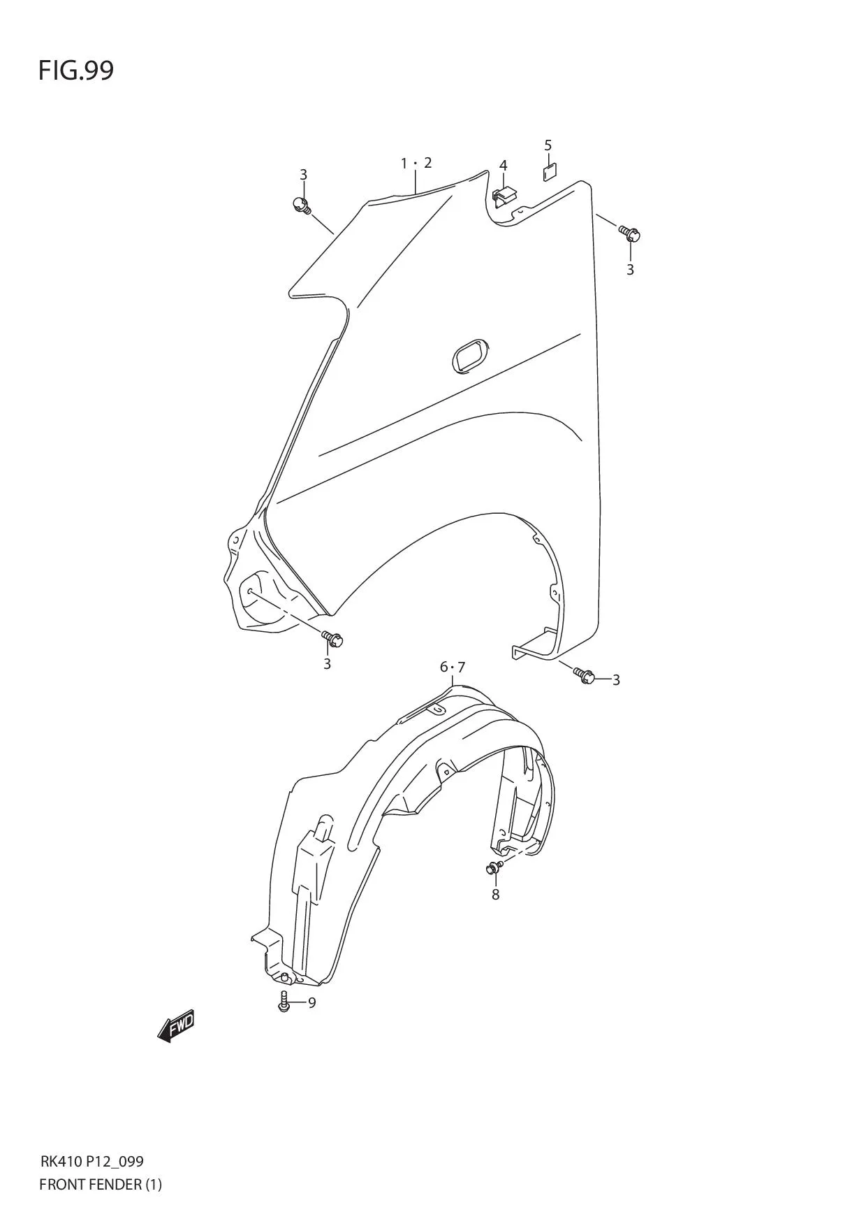 FIG.99 FRONT FENDER (1)