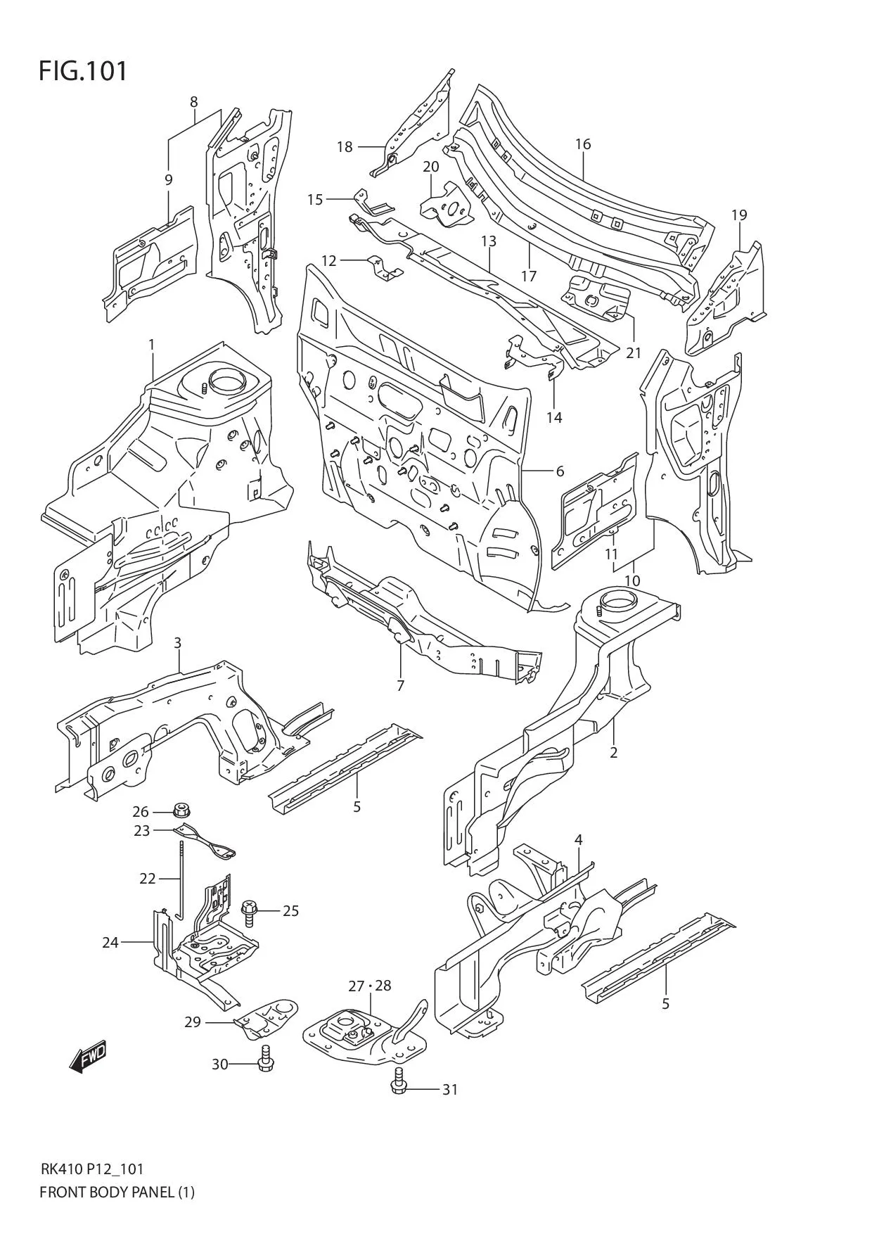 FIG.101 FRONT BODY PANEL (1)