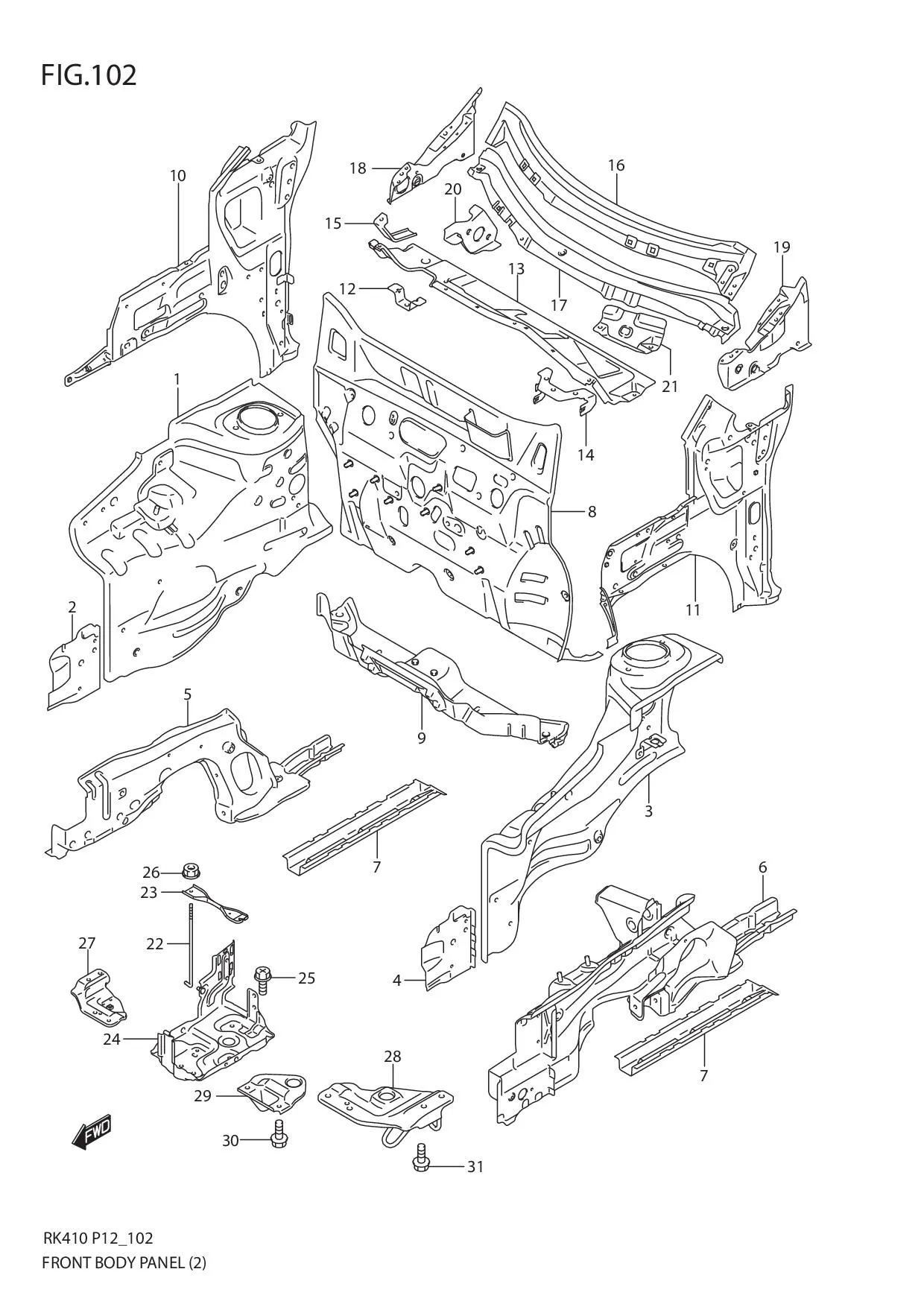 FIG.102 FRONT BODY PANEL (2)