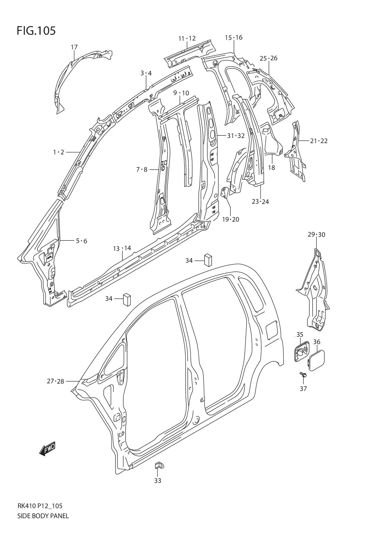 FIG.105 SIDE BODY PANEL