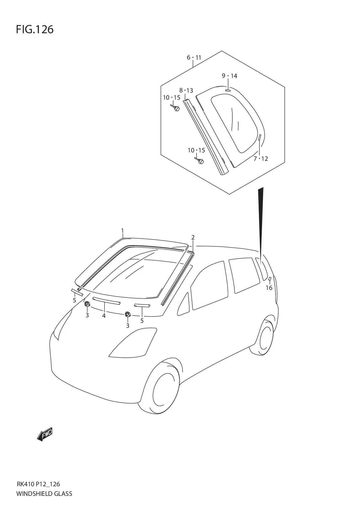 FIG.126 WINDSHIELD GLASS