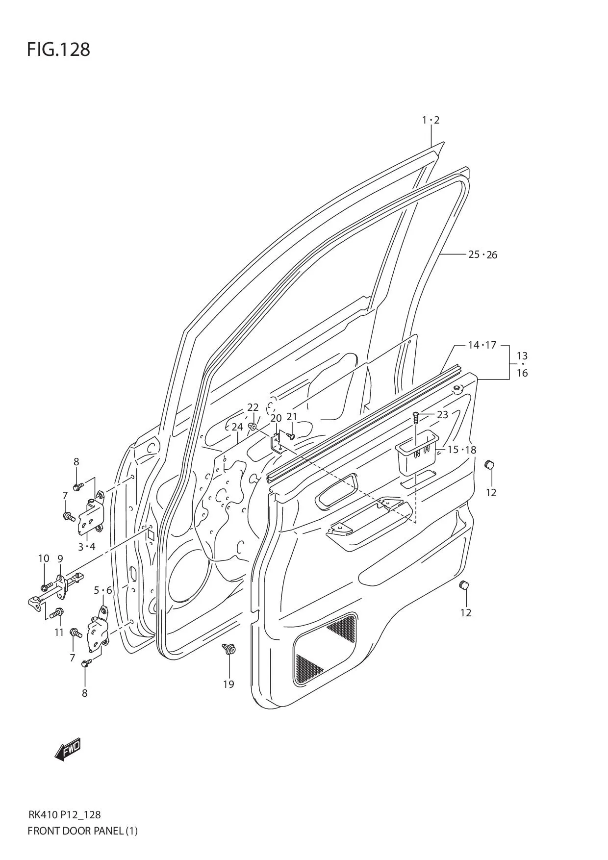FIG.128 FRONT DOOR PANEL (1)