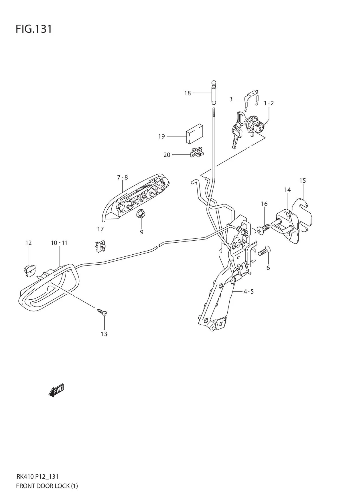 FIG.131 FRONT DOOR LOCK (1)