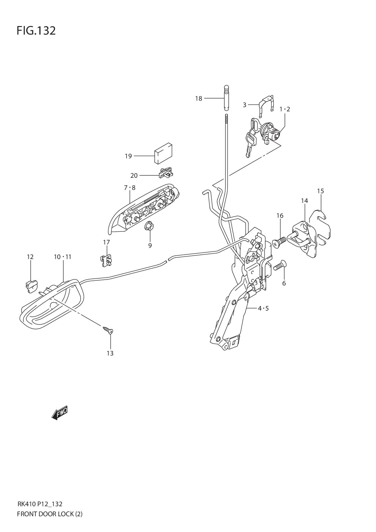 FIG.132 FRONT DOOR LOCK (2)