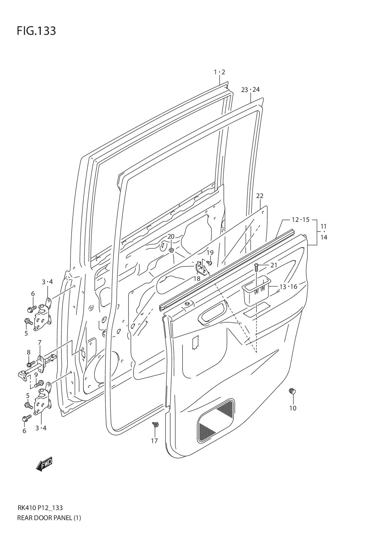 FIG.133 REAR DOOR PANEL (1)