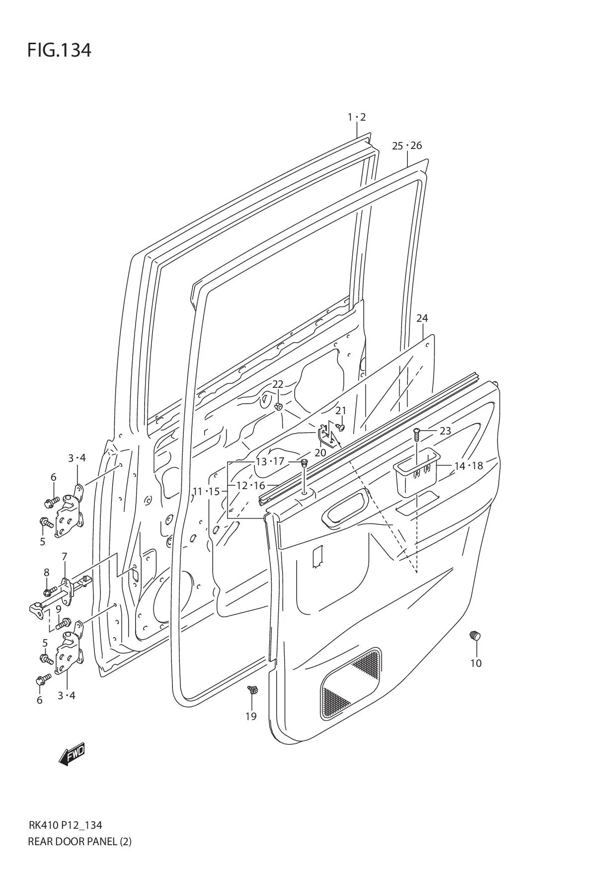 FIG.134 REAR DOOR PANEL (2)