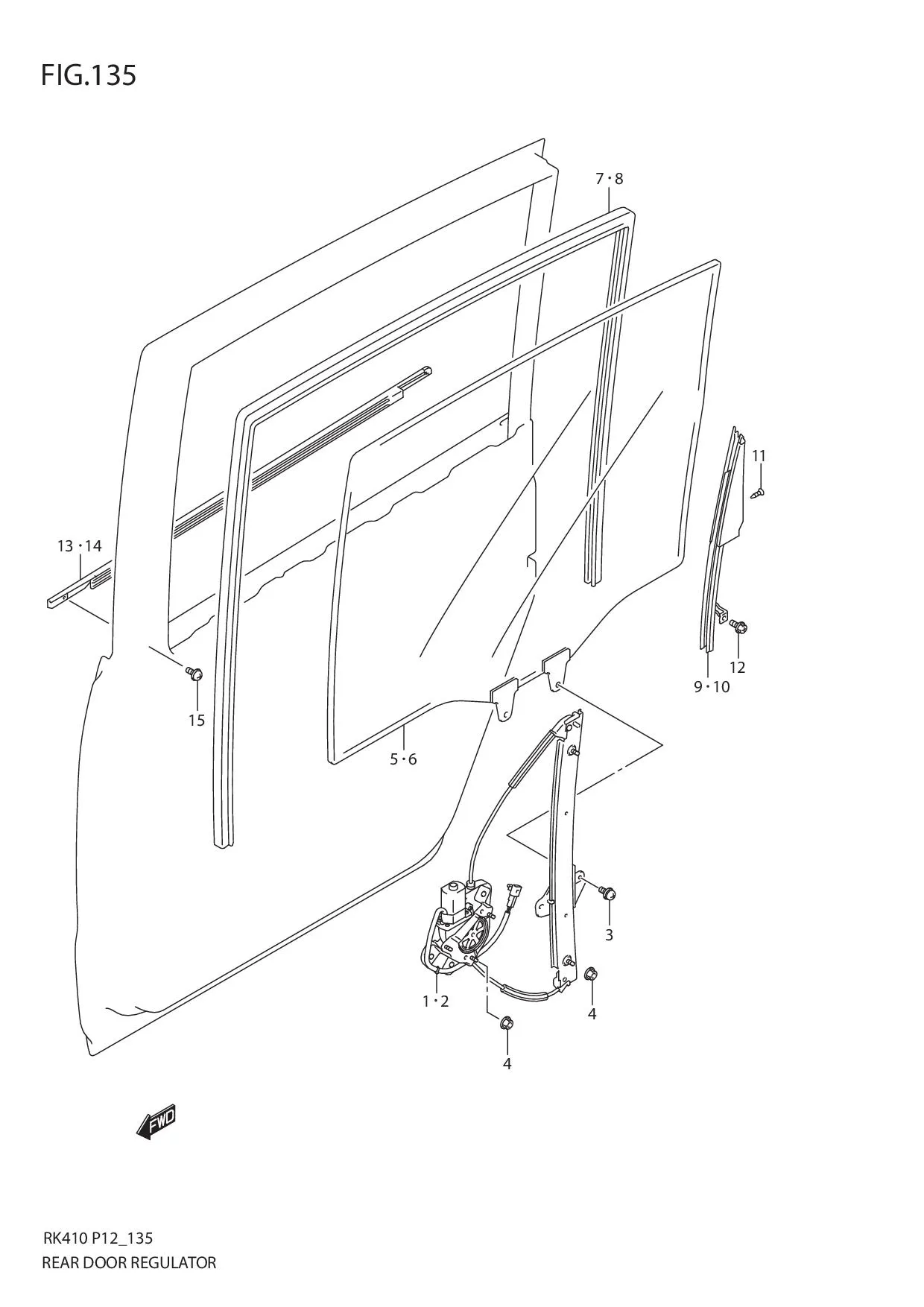 FIG.135 REAR DOOR REGULATOR