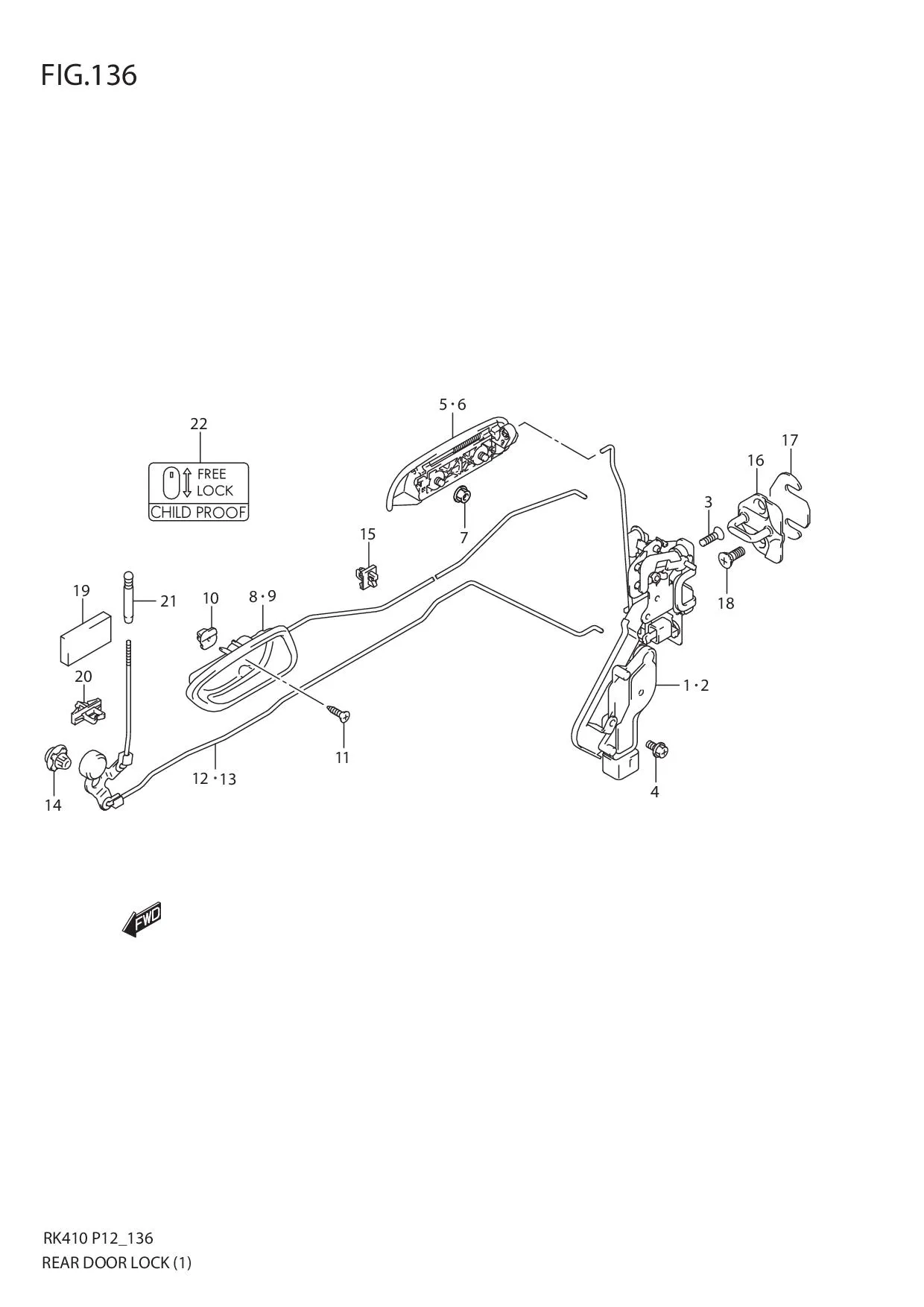 FIG.136 REAR DOOR LOCK (1)