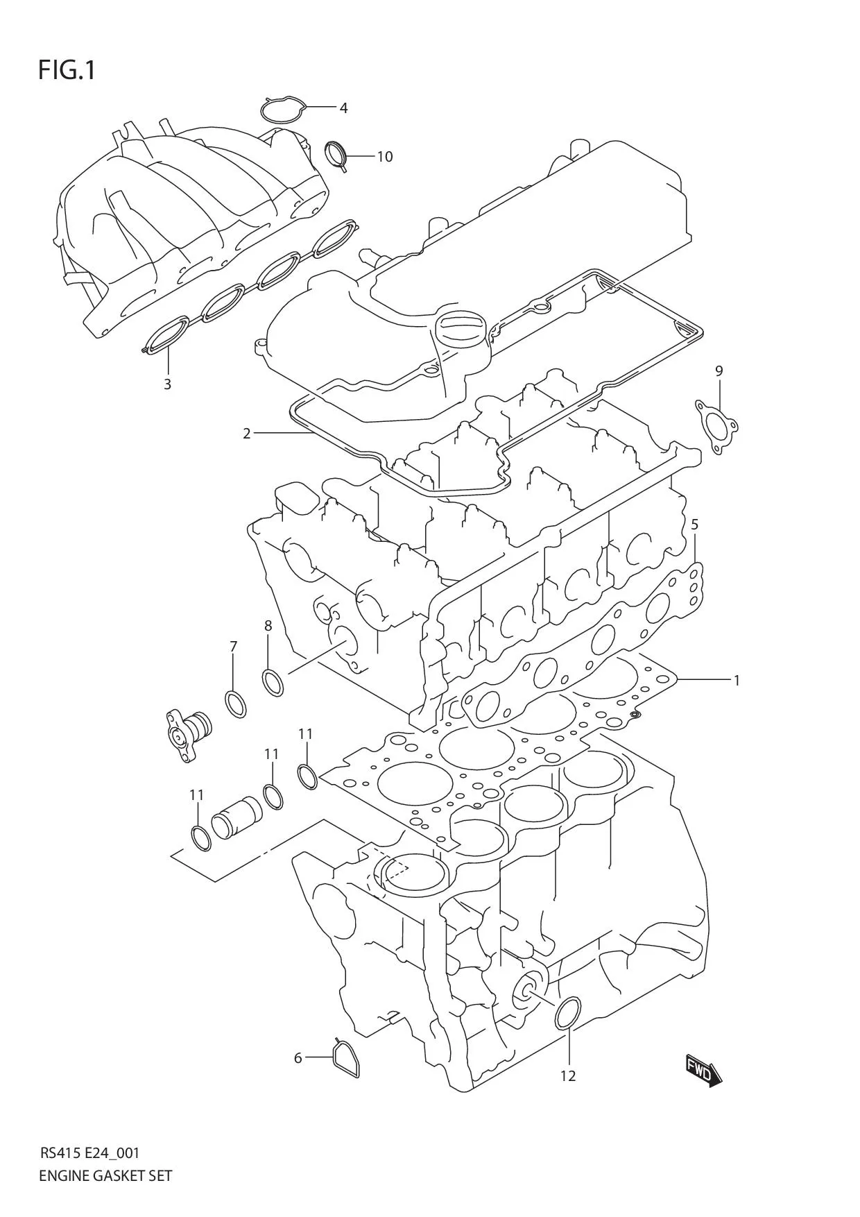 FIG.1 ENGINE GASKET SET