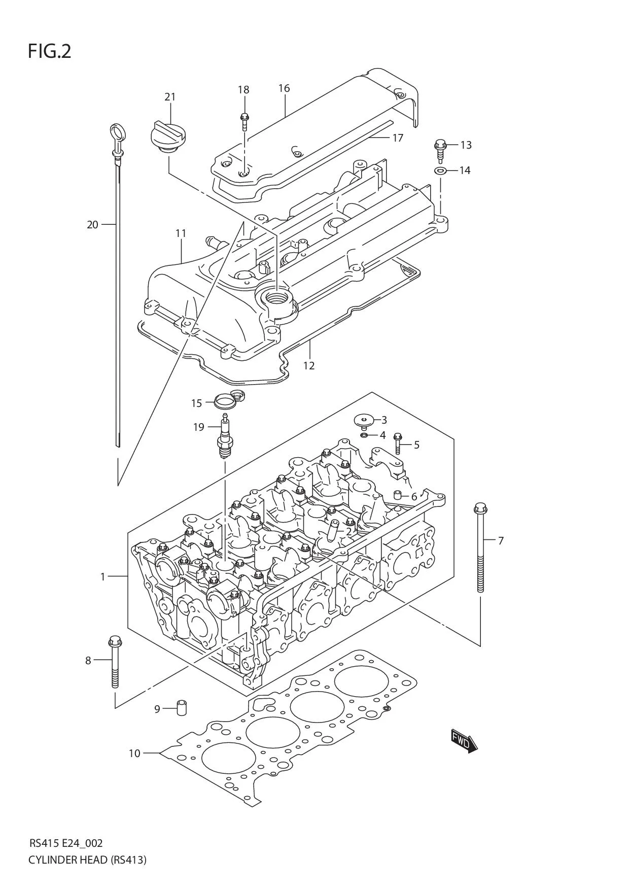 FIG.2 CYLINDER HEAD (RS413:30,E96)