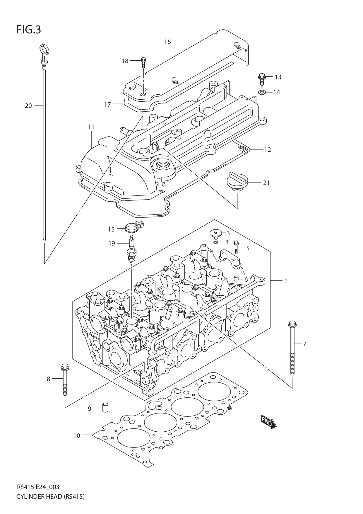 FIG.3 CYLINDER HEAD (RS413:35,RS415)