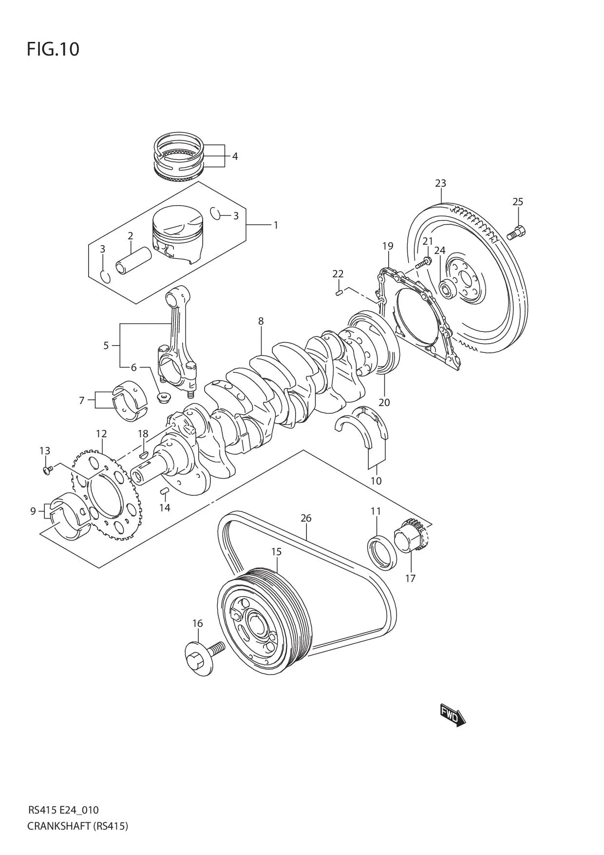 FIG.10 CRANKSHAFT (RS415)