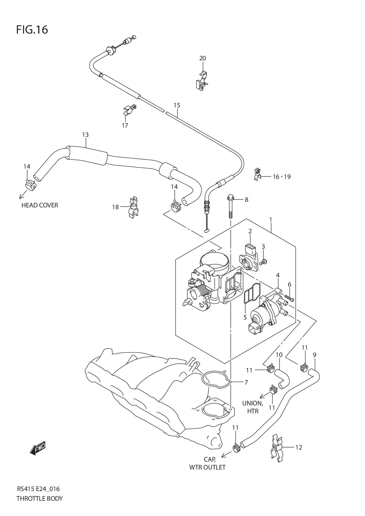 FIG.16 THROTTLE BODY