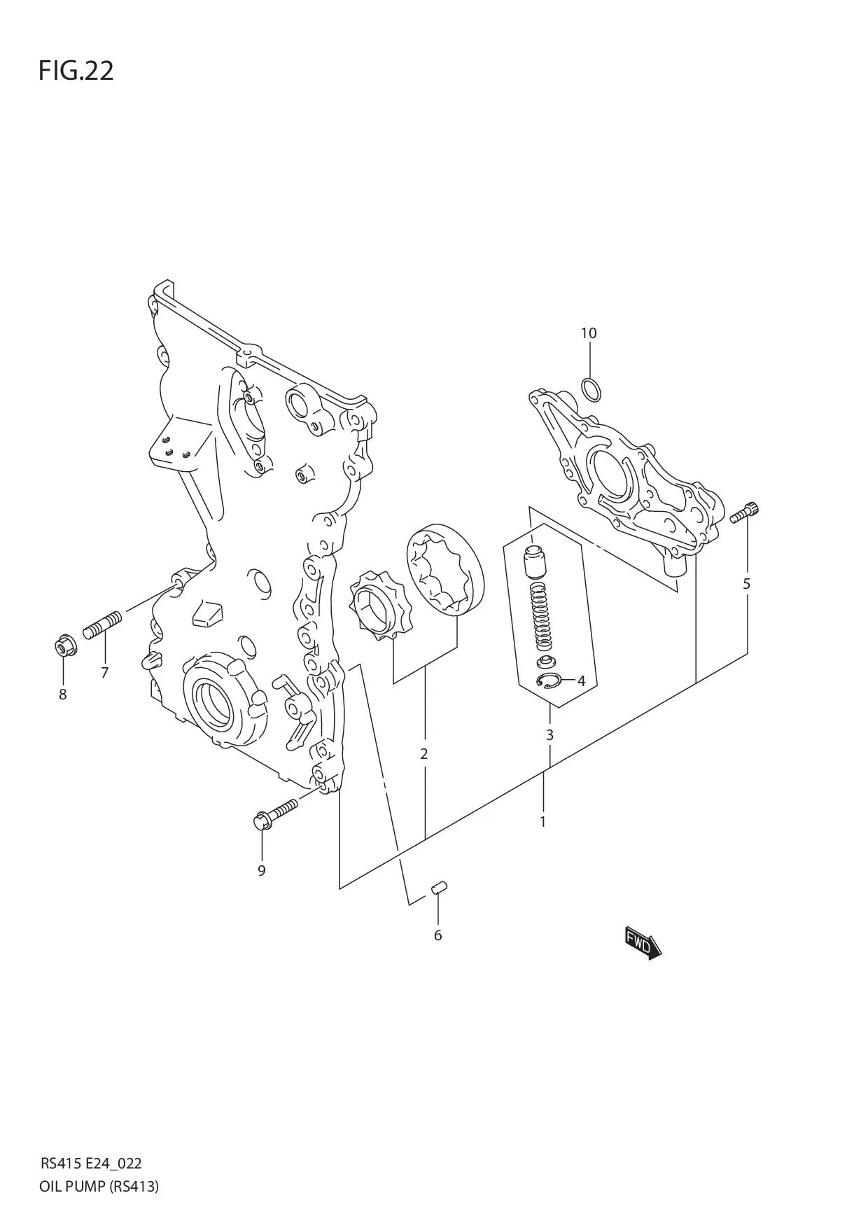 FIG.22 OIL PUMP (RS413:E30,E96)