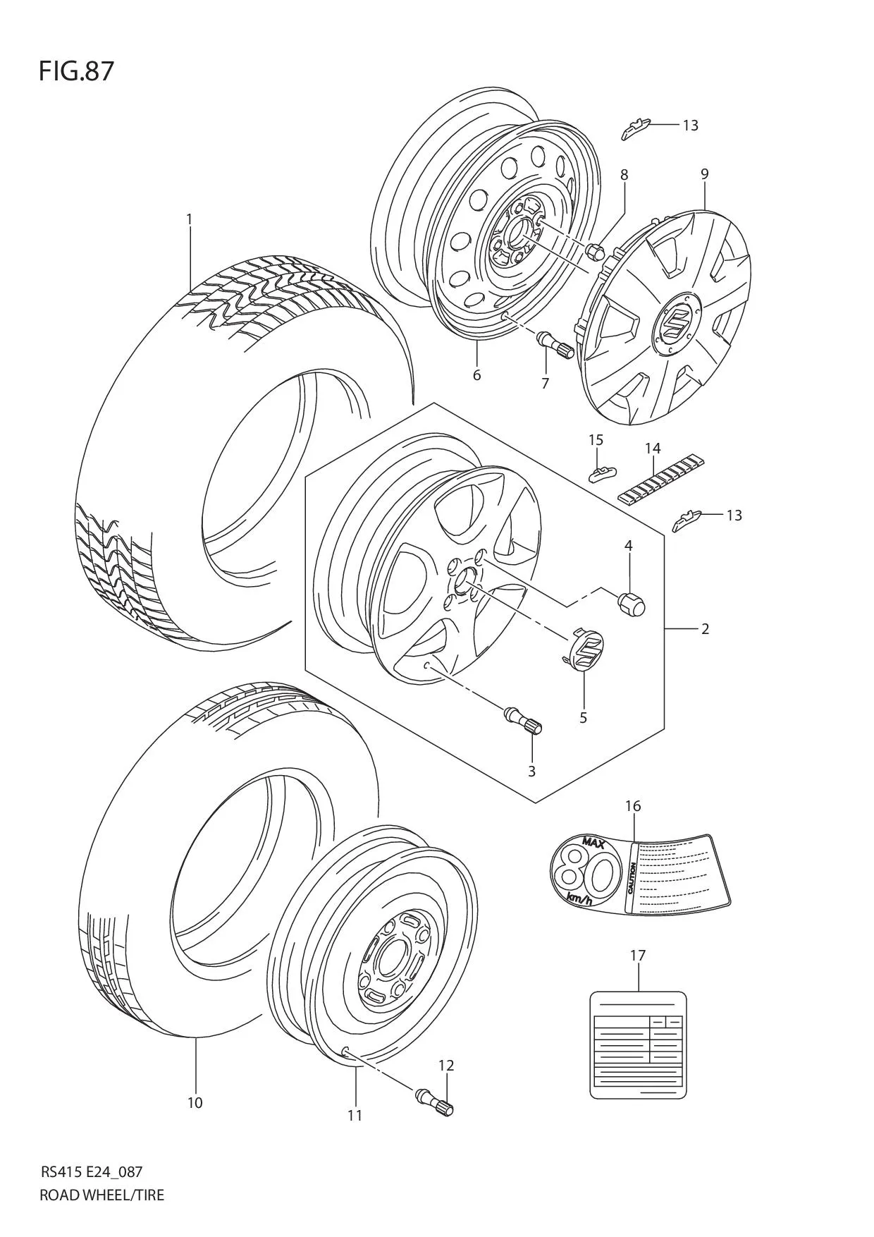 FIG.87 ROAD WHEEL/TIRE