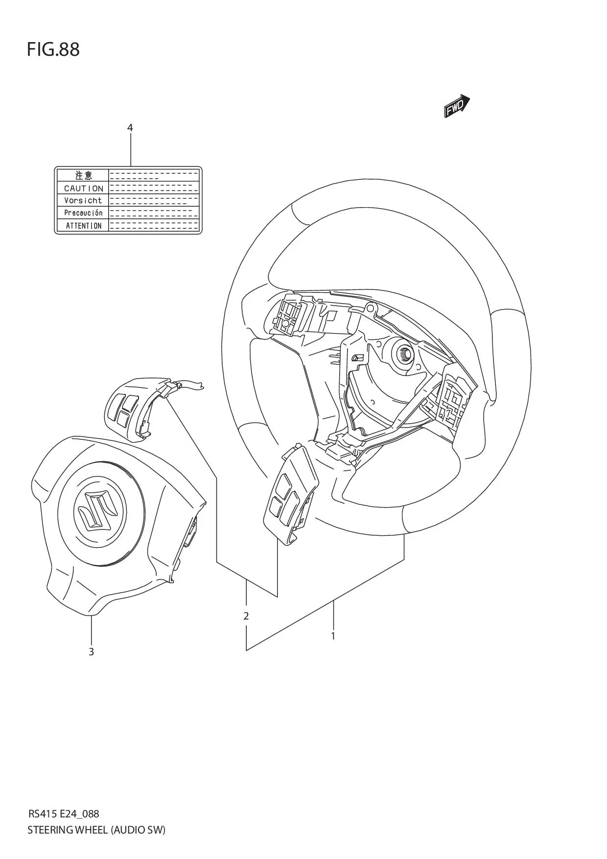 FIG.88 STEERING WHEEL (W/AUDIO SWITCH)