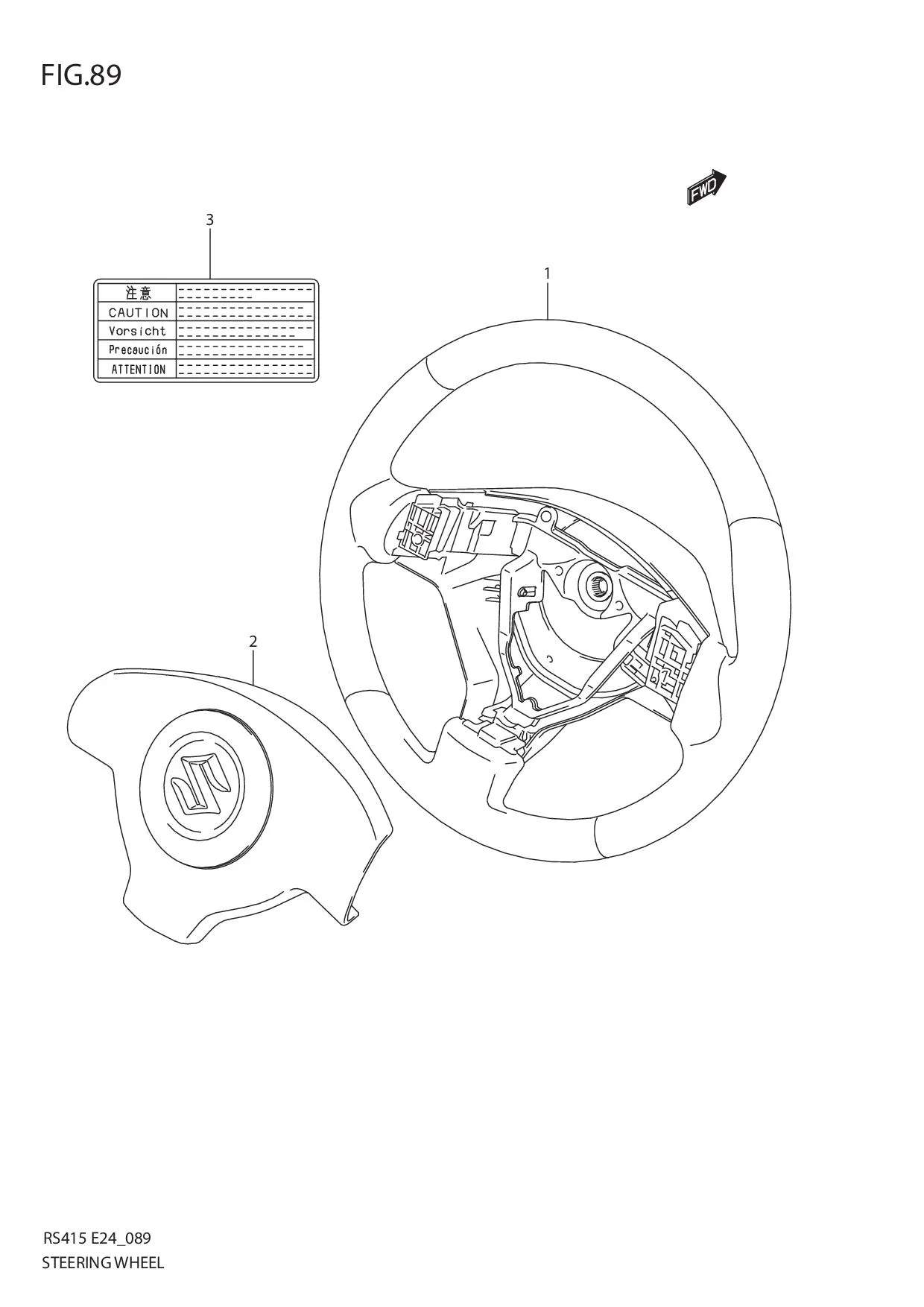 FIG.89 STEERING WHEEL (N/AUDIO SWITCH)
