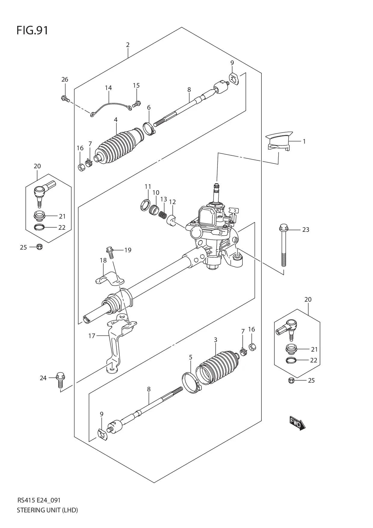 FIG.91 STEERING UNIT (LHD)