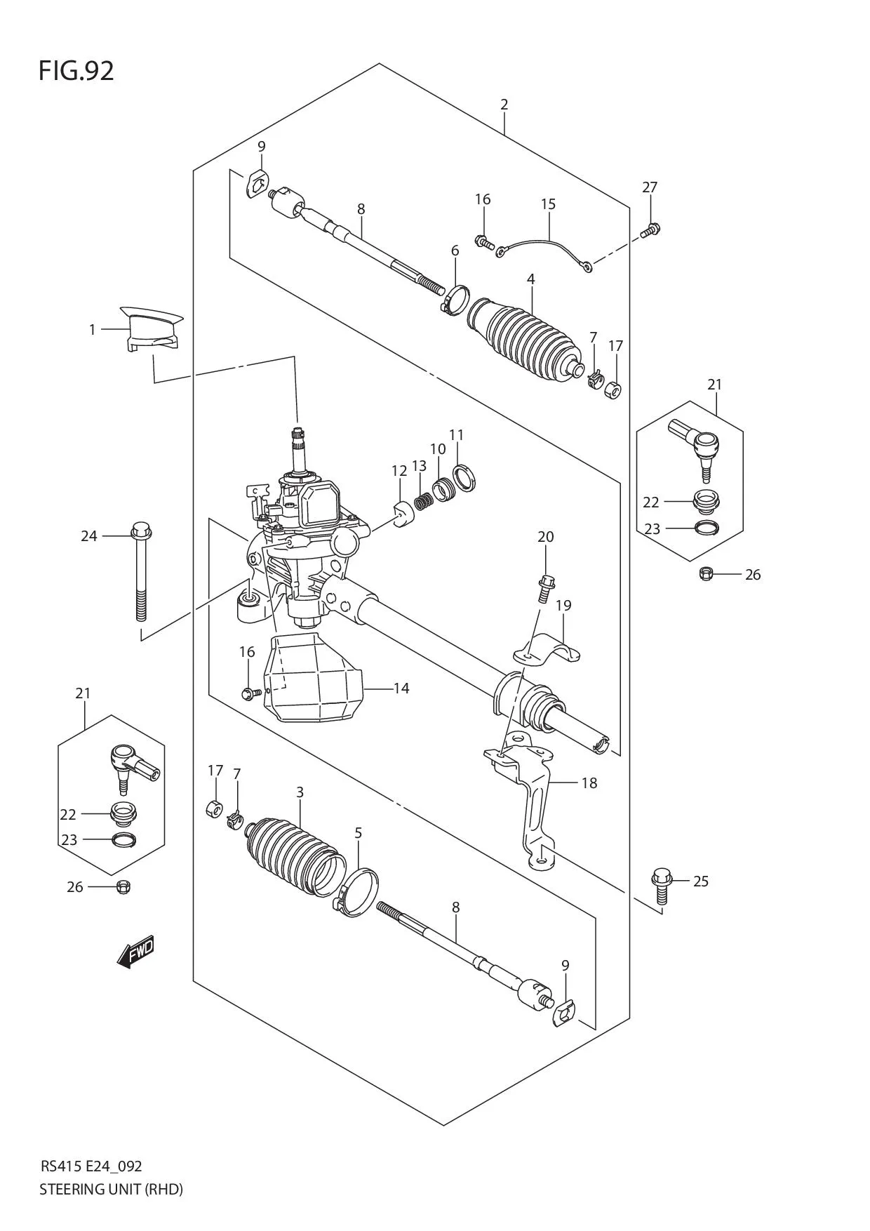 FIG.92 STEERING UNIT (RHD)