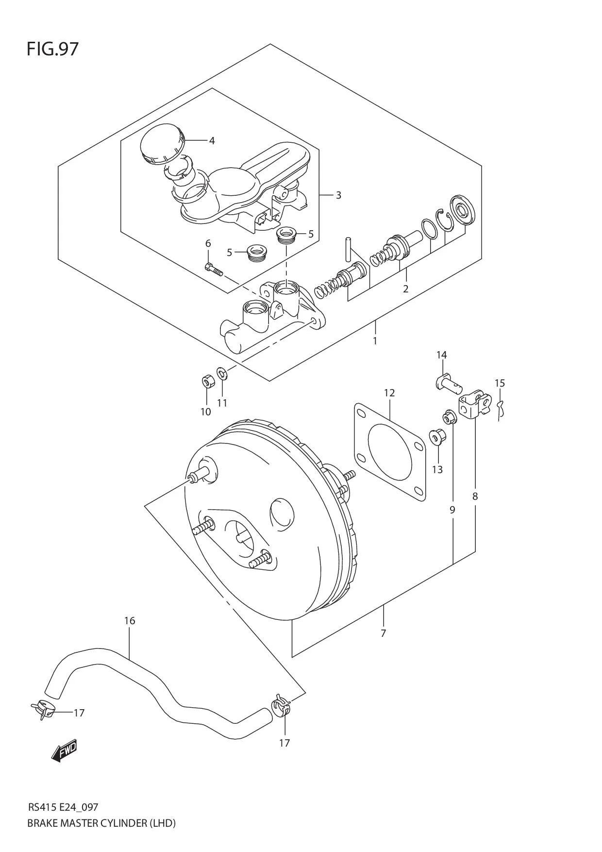 FIG.97 BRAKE MASTER CYLINDER (LHD)