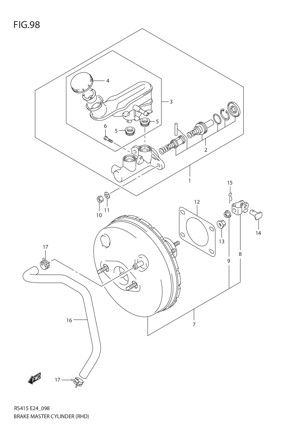 FIG.98 BRAKE MASTER CYLINDER (RHD)