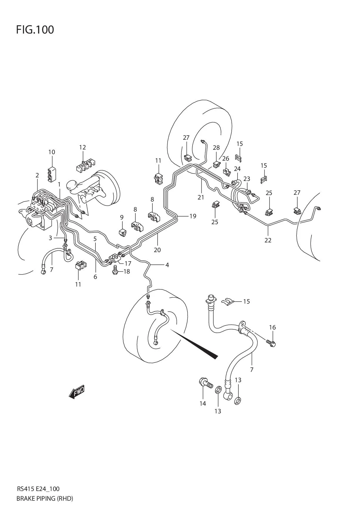 FIG.100 BRAKE PIPING (RHD)
