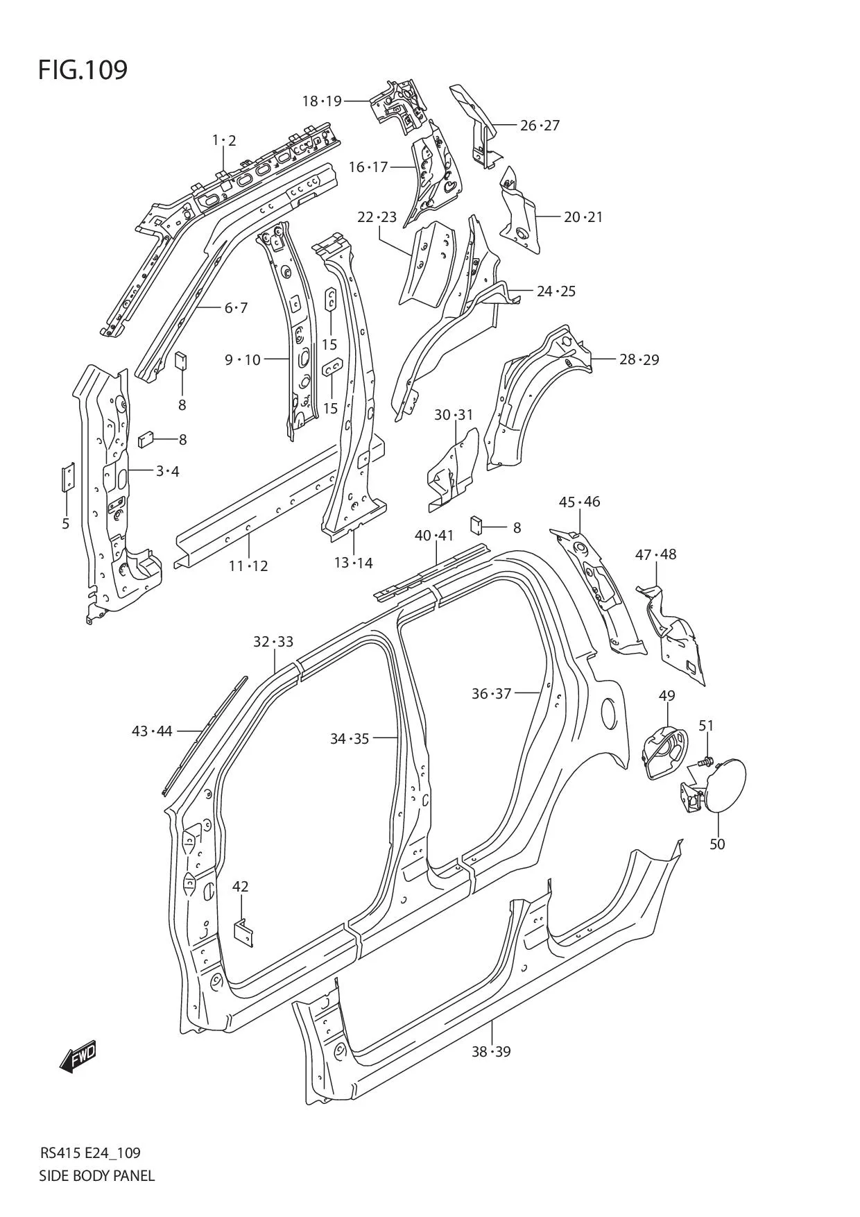 FIG.109 SIDE BODY PANEL