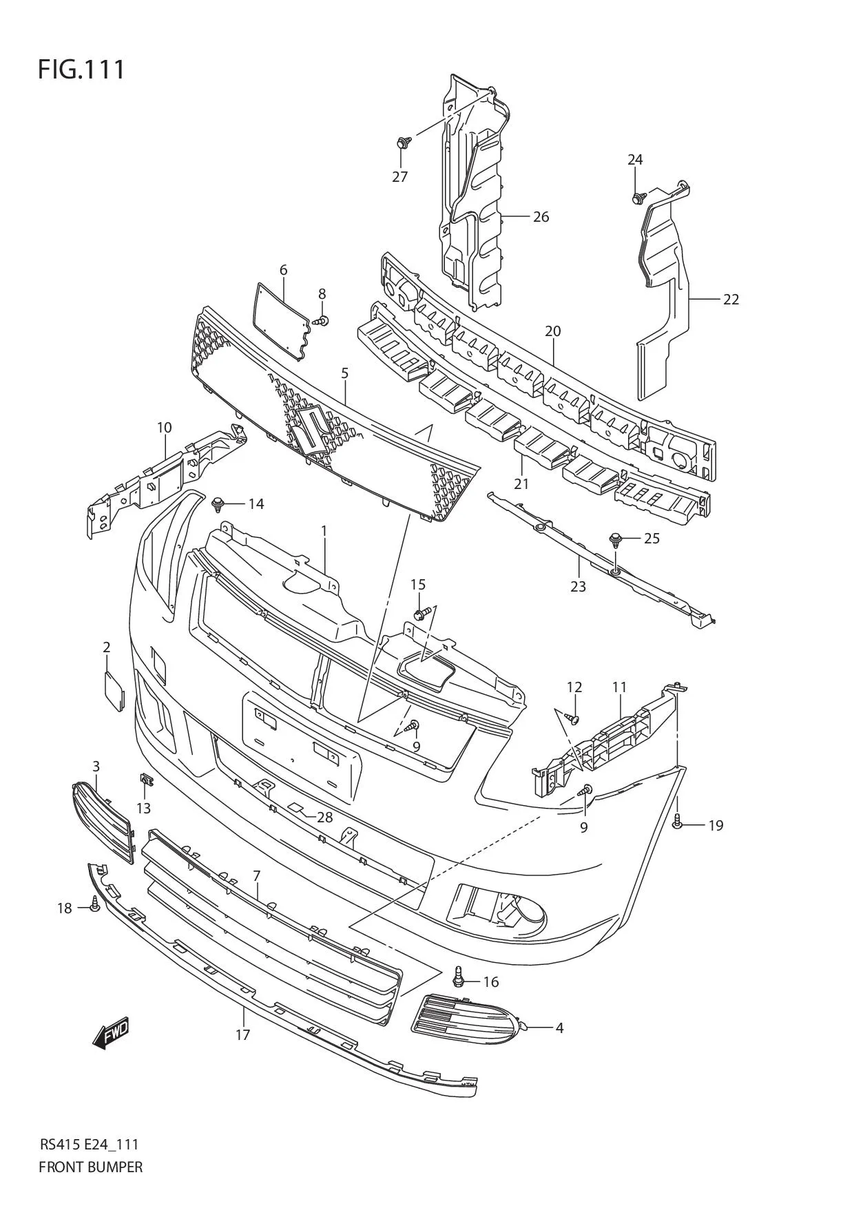 FIG.111 FRONT BUMPER