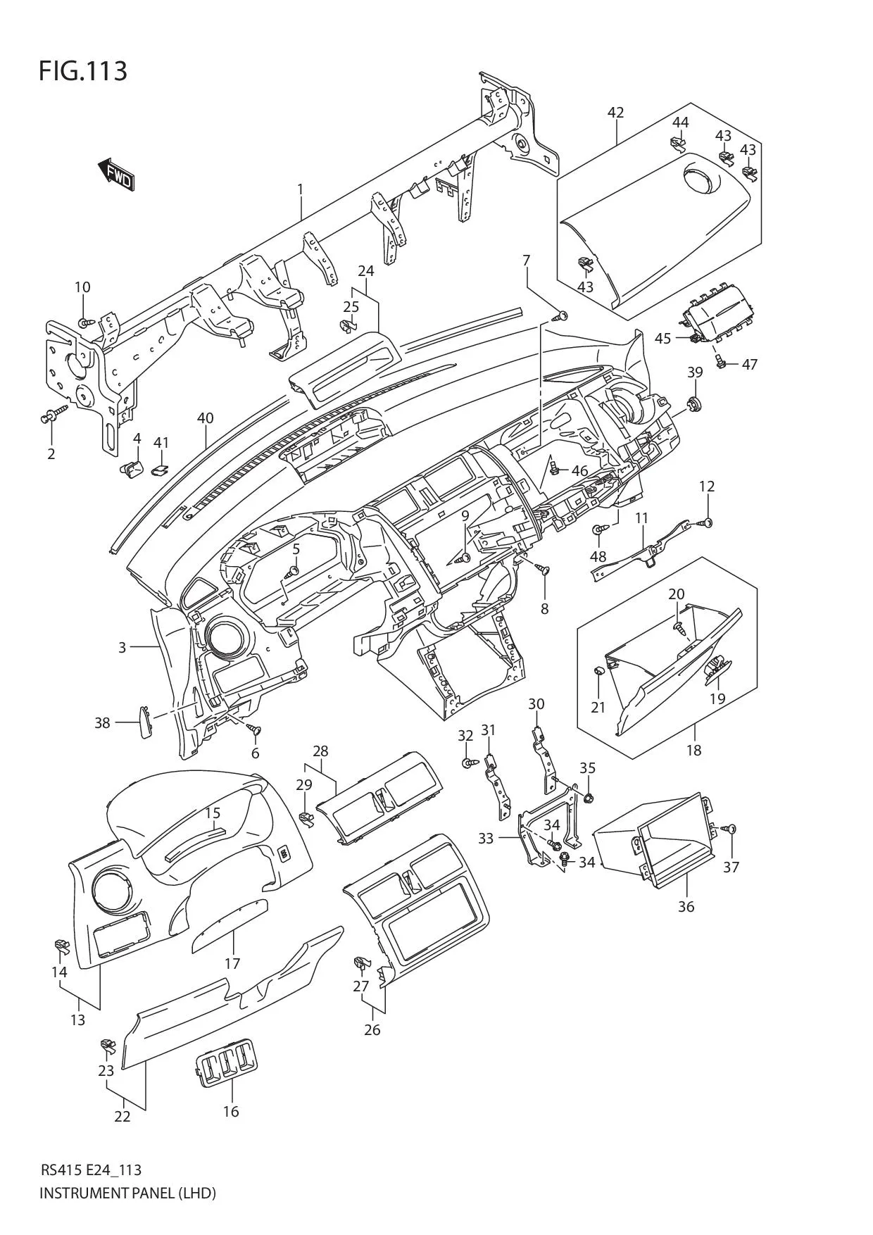 FIG.113 INSTRUMENT PANEL (LHD)