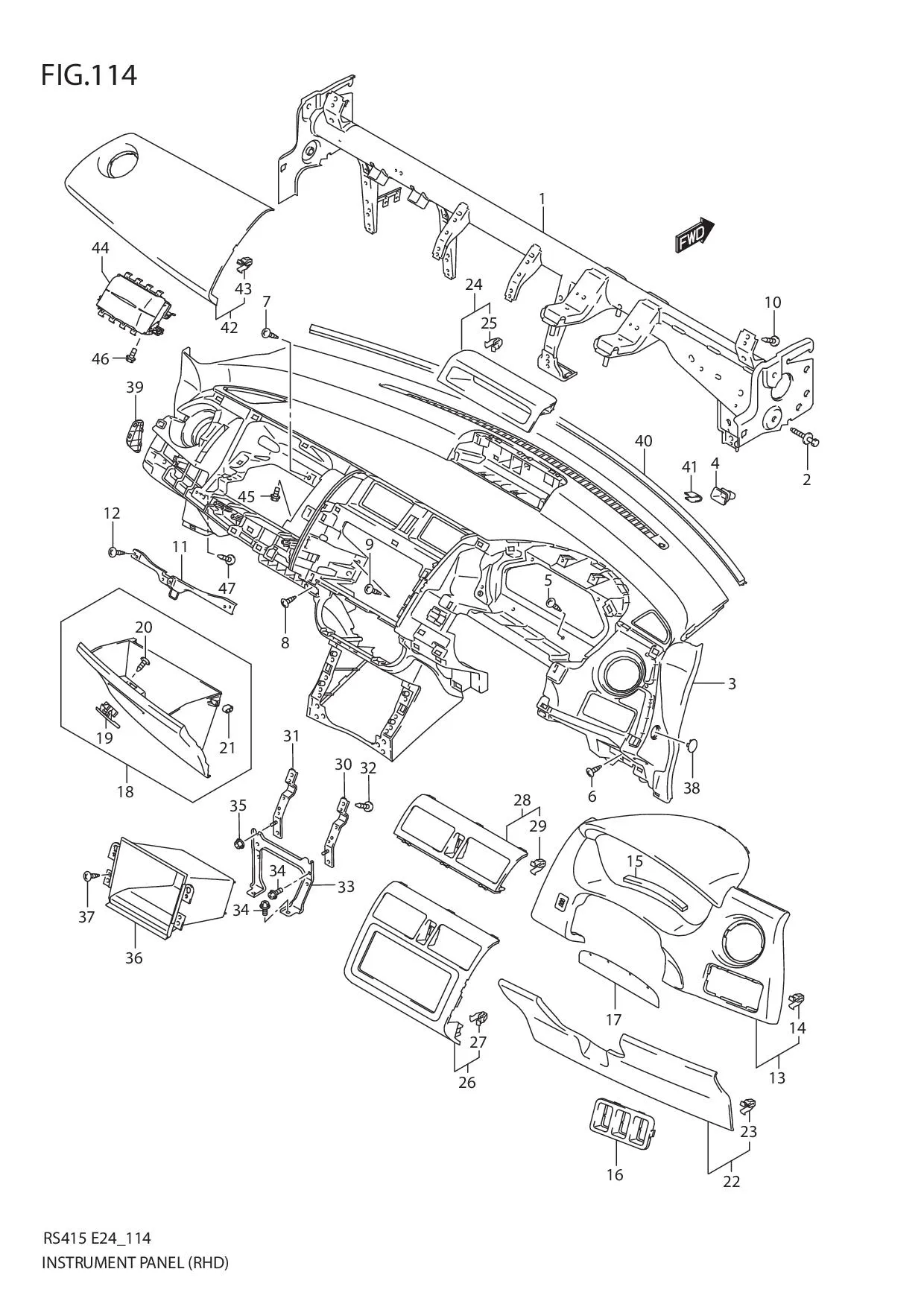 FIG.114 INSTRUMENT PANEL (RHD)